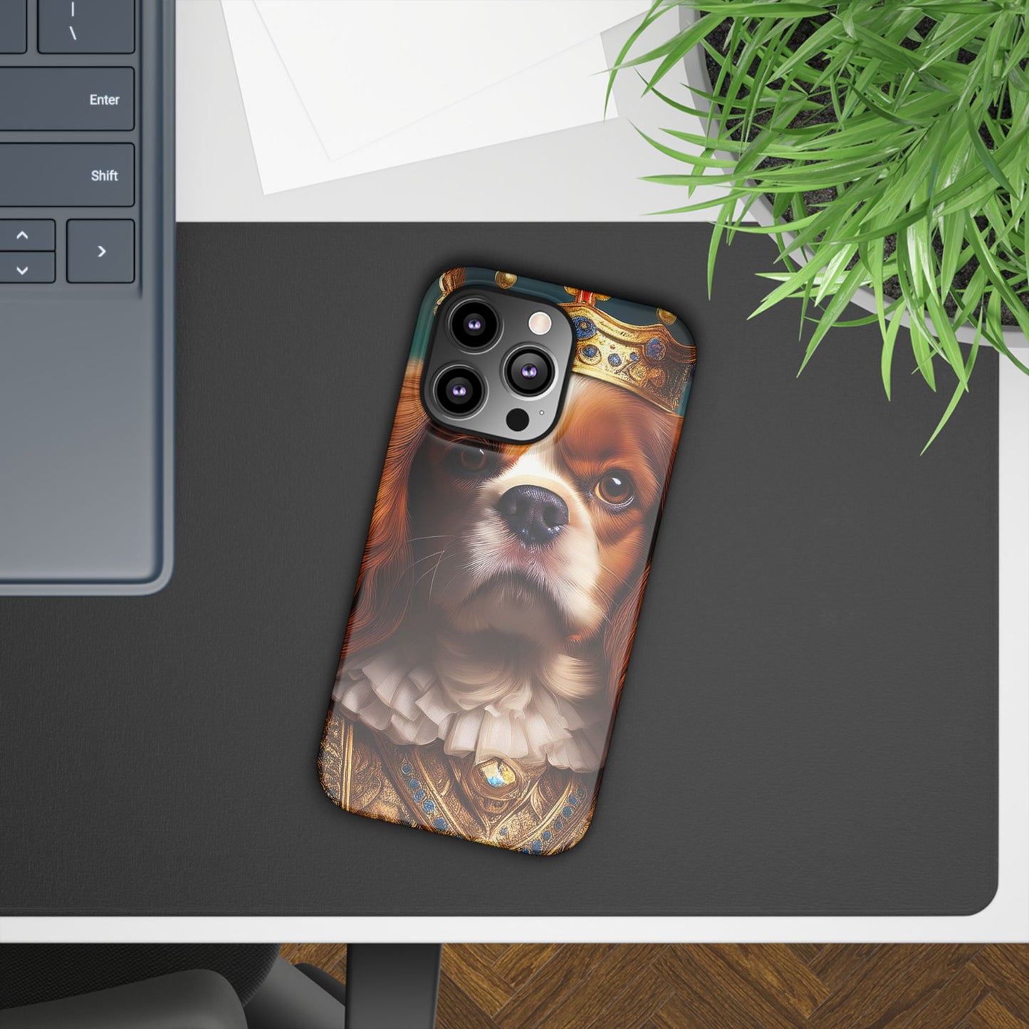 Cavalier King Charles Renaissance Dog Portrait Slim Phone Case