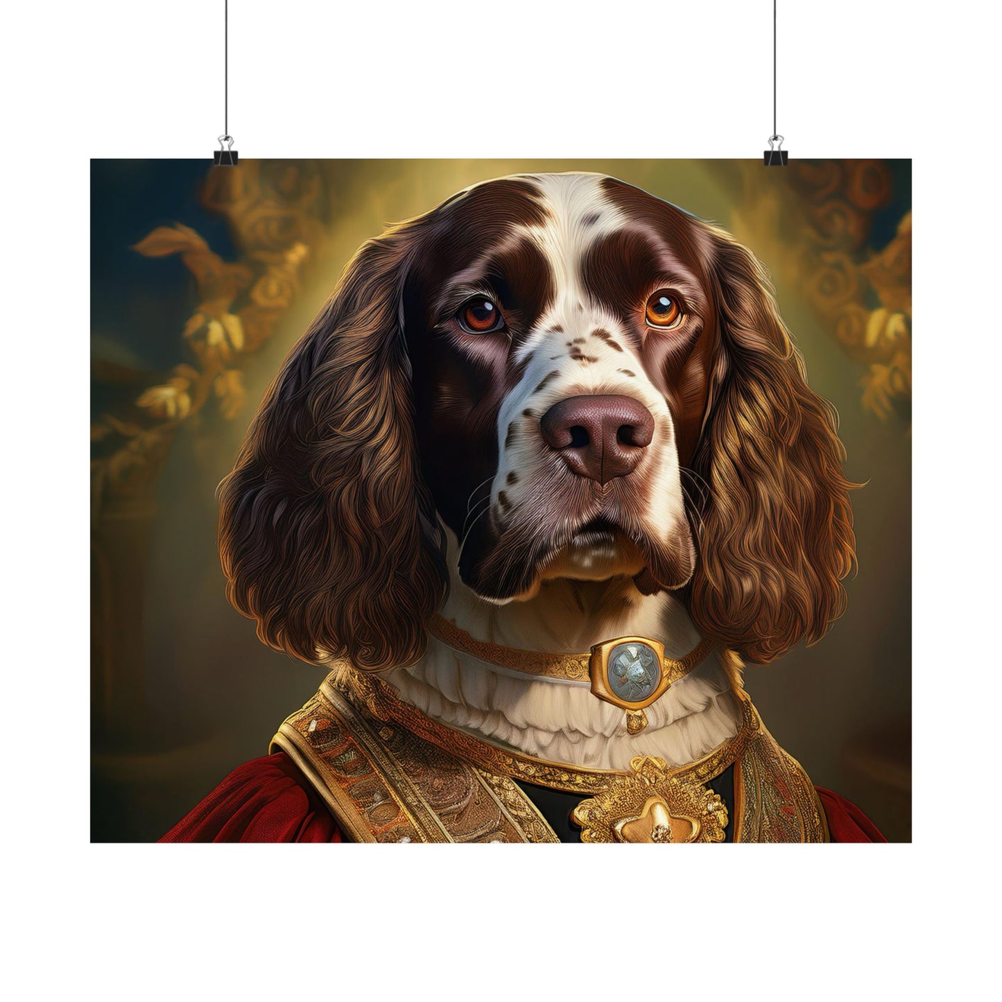 English Springer Spaniel Renaissance Dog Portrait Print, Wall Decor Gift, Dog Wall, wall prints, art prints