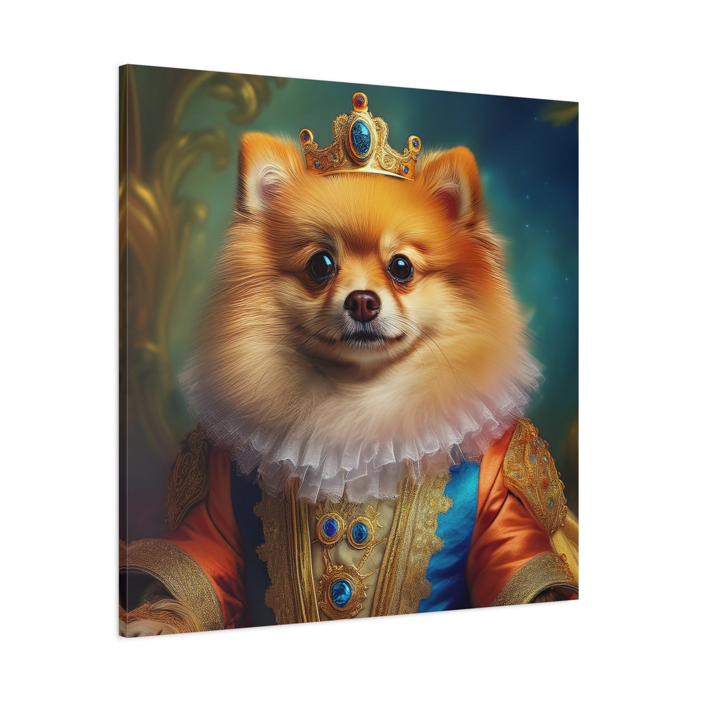 Pomeranian Renaissance Pet Portrait - Canvas - dog art, dog portait, wall art, wall print