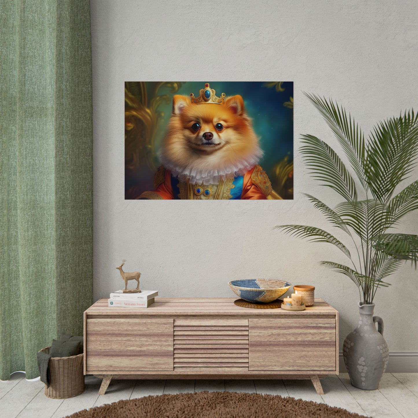 Pomeranian Renaissance Dog Portrait Art Print, Wall Decor Gift, Animal Lover Home Decor, Dog Wall Art