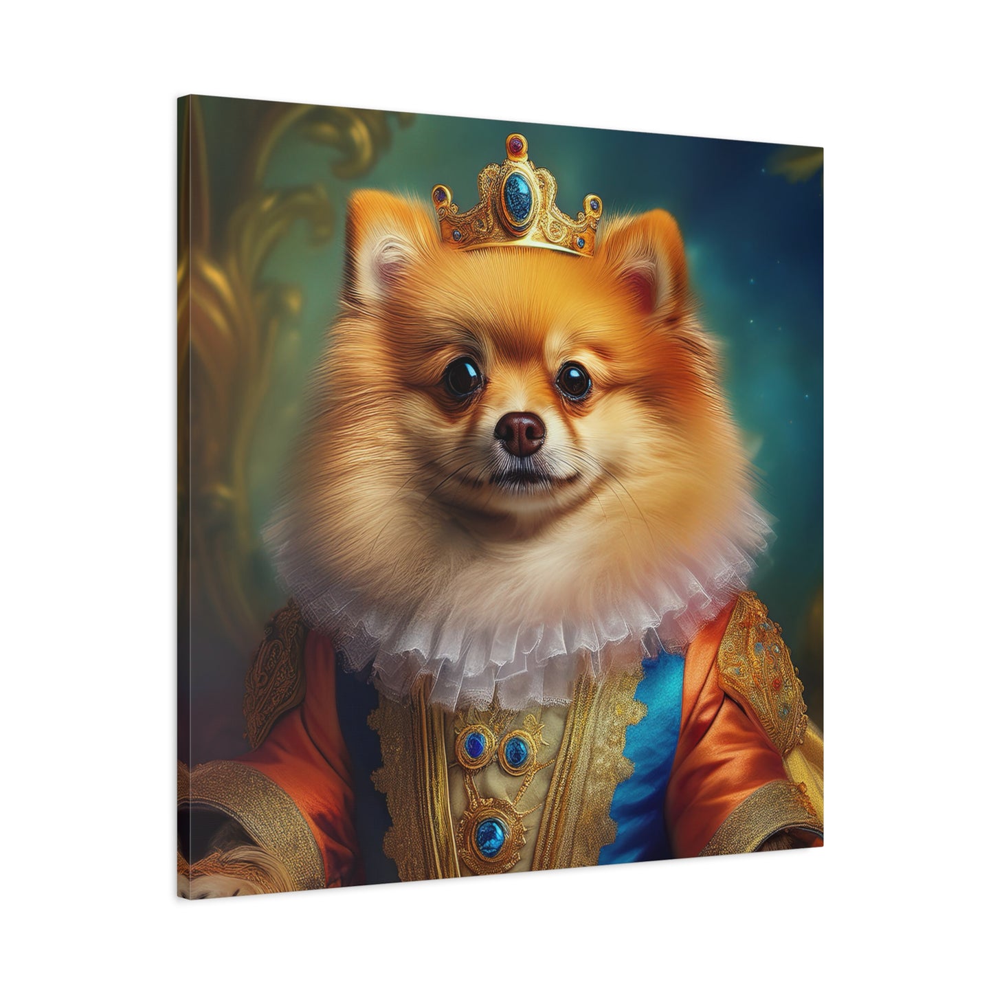 Pomeranian Renaissance Pet Portrait - Canvas - dog art, dog portait, wall art, wall print