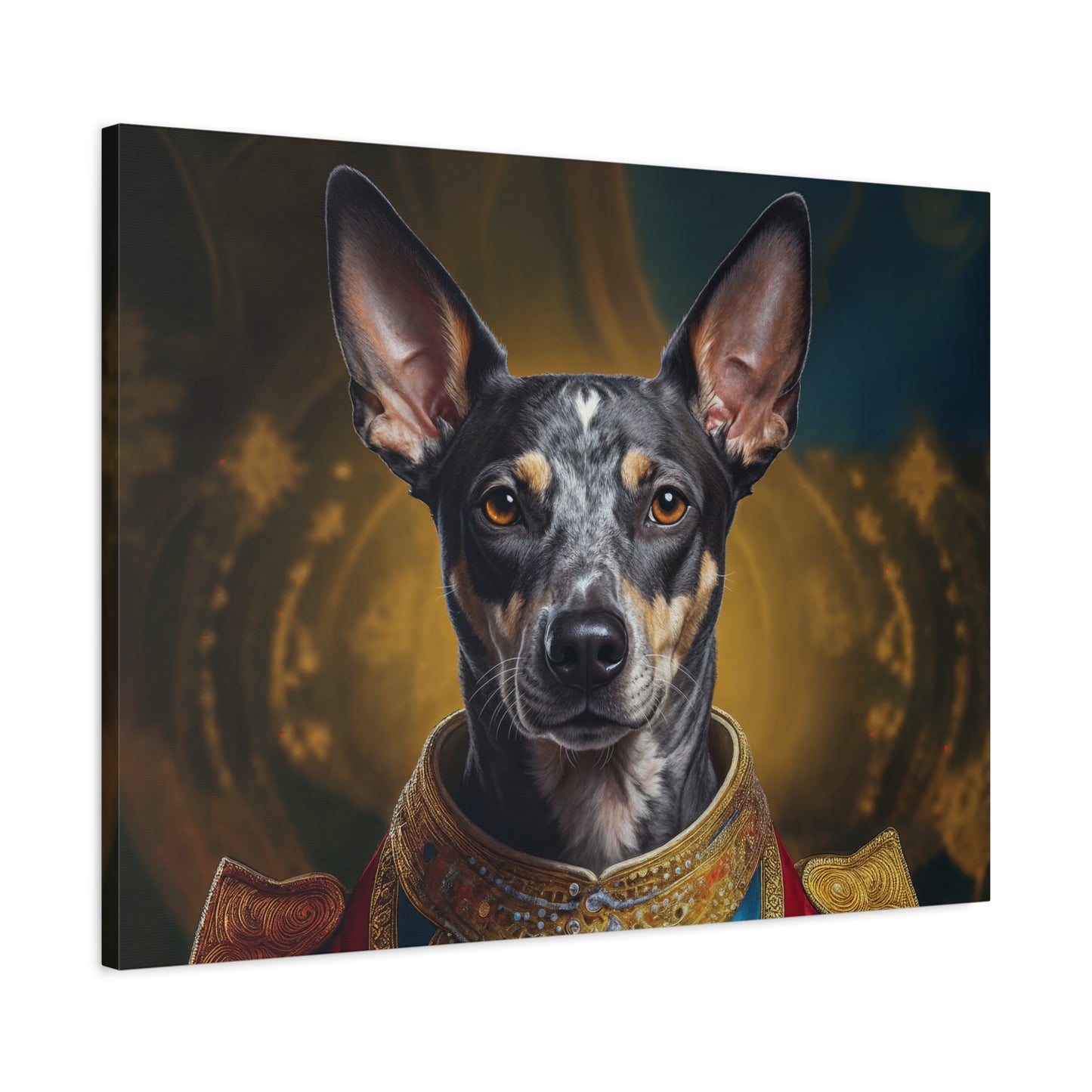 Peruvian Inca Orchid Renaissance Dog Portrait on Canvas, Pet Lover Gift, Home Decor, Unique Wall Art, Dog Birthday Present, Animal Wall Art