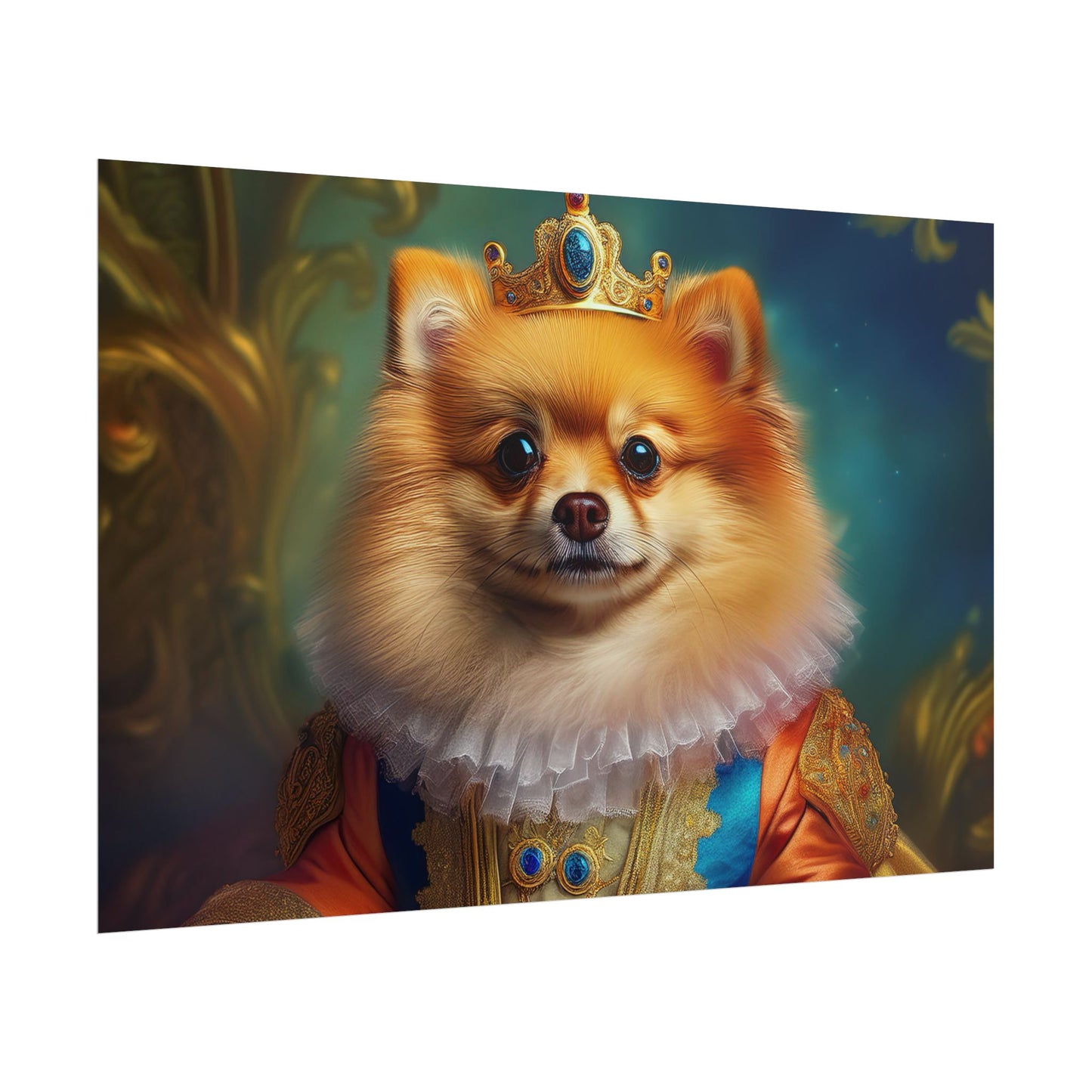 Pomeranian Renaissance Dog Portrait Art Print, Wall Decor Gift, Animal Lover Home Decor, Dog Wall Art