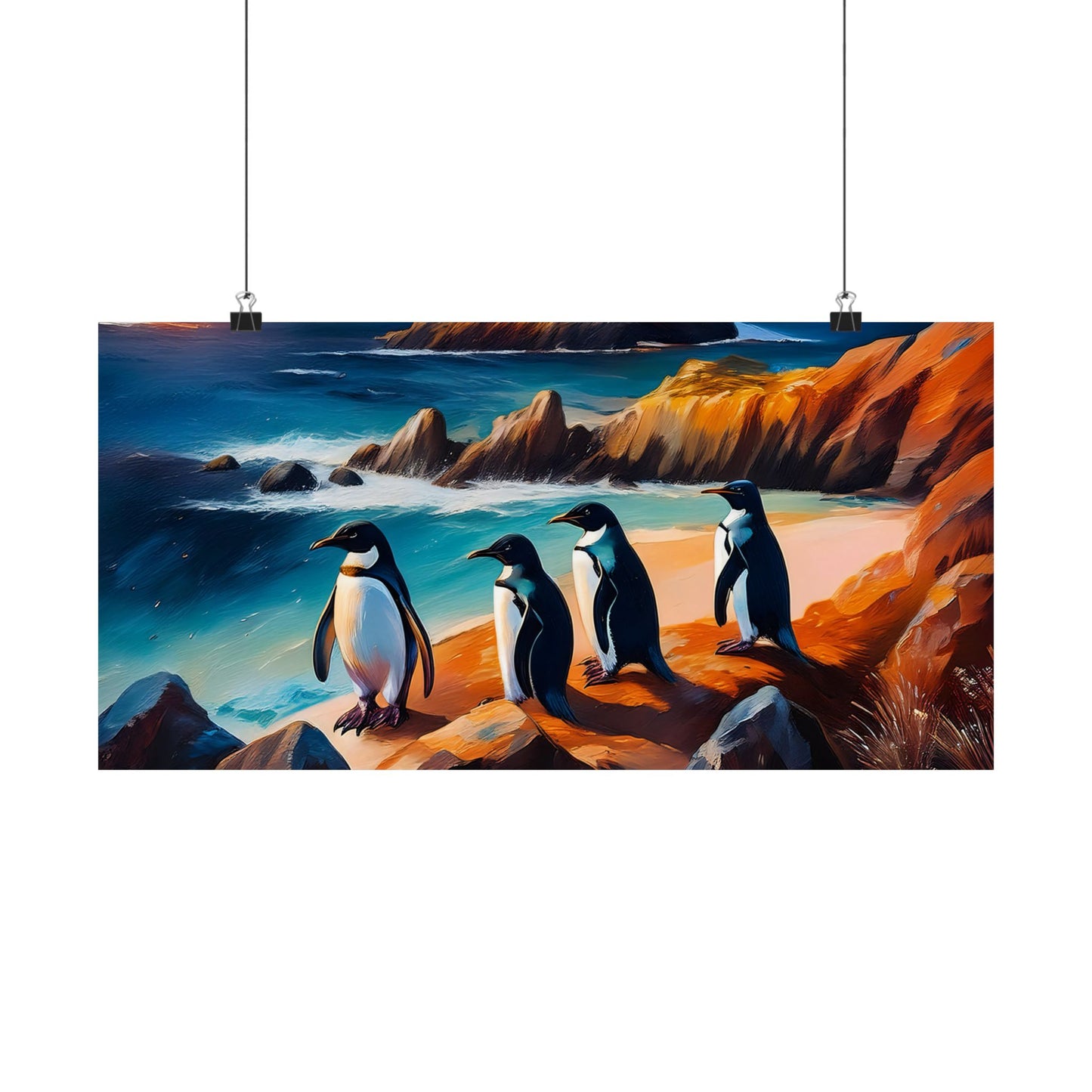 Phillip Island Little Penguins Australia Wall Art | Vibrant Wall Print | Unique Painting Print | Style 2 | Wall Art | Wall Print