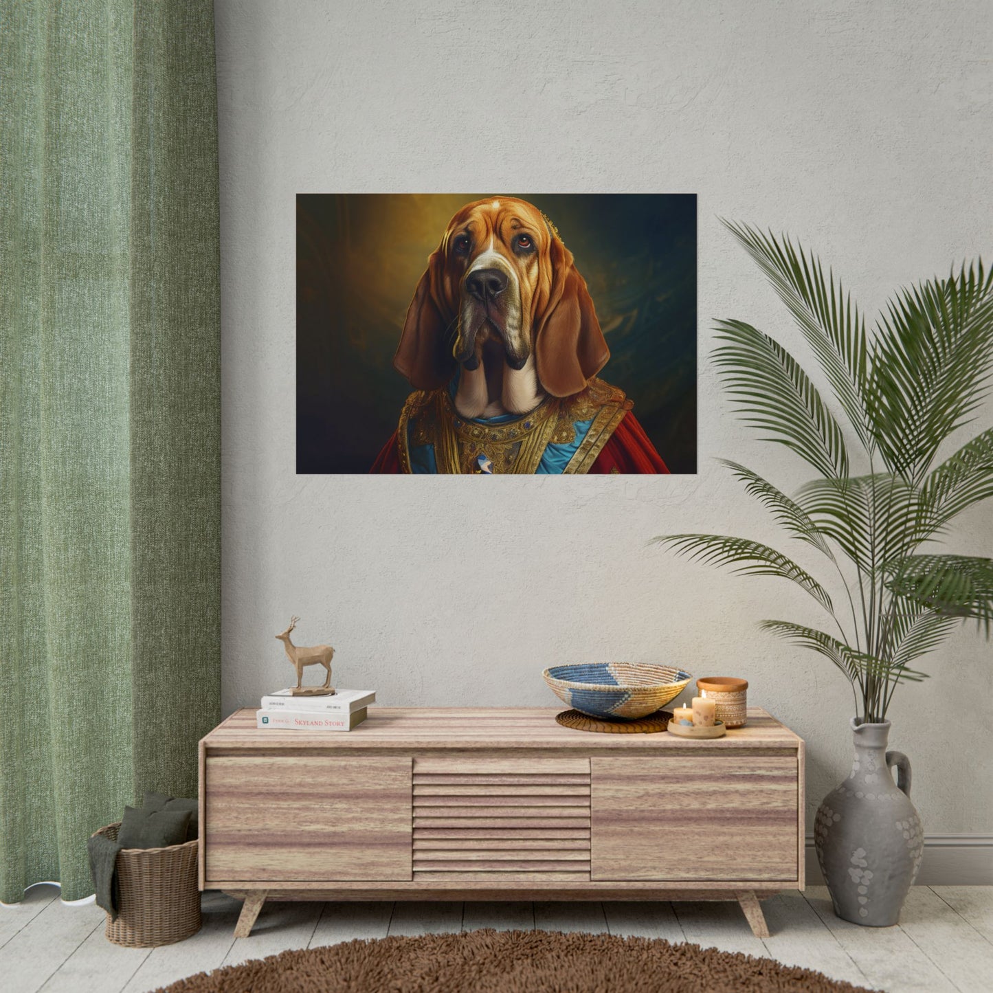 Bloodhound Renaissance Dog Portrait Art Print, Wall Decor Gift, Animal Lover Home Decor, Dog Wall Art