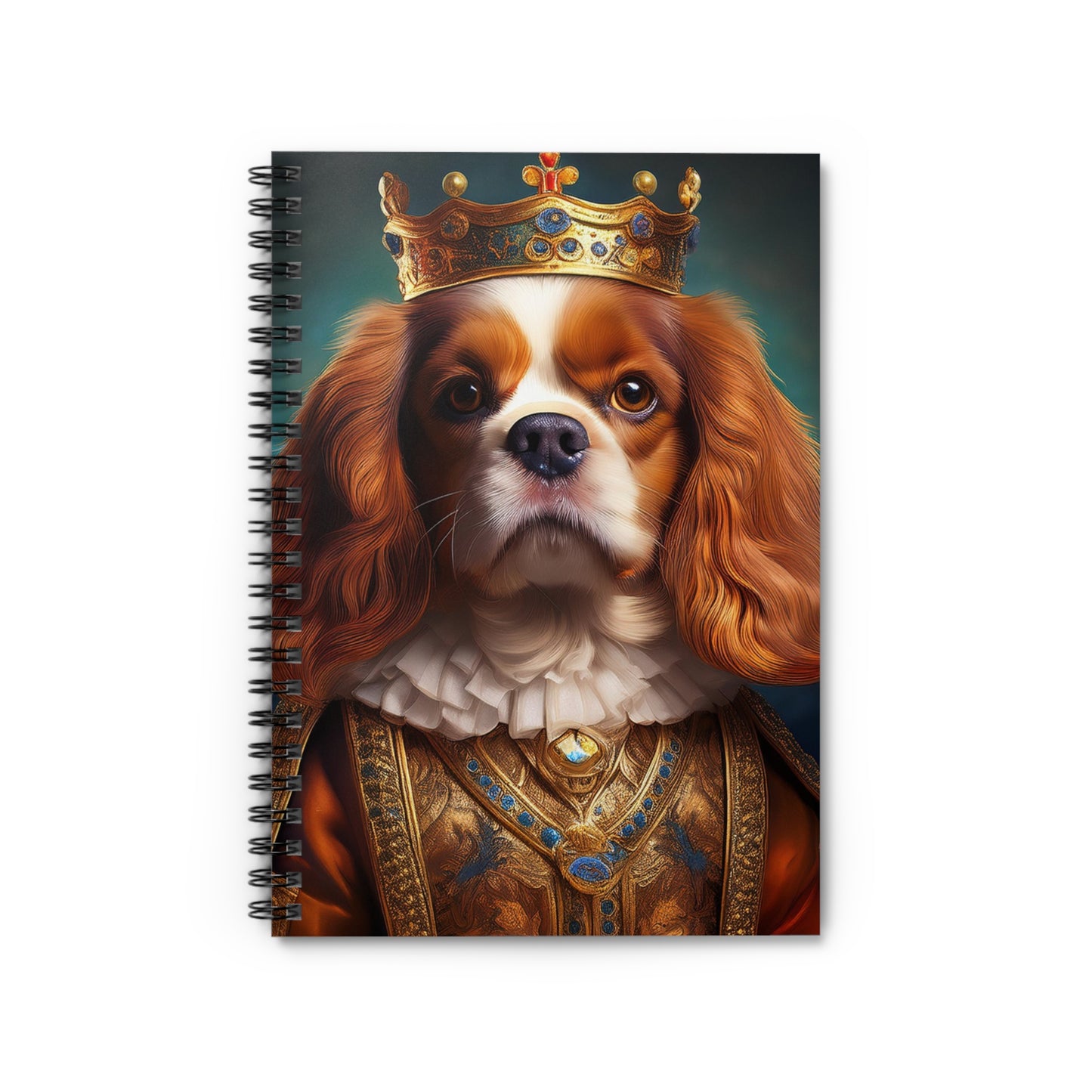 Cavalier King Charles Spaniel Renaissance Pet Portrait Spiral Notebook, pet art, dog art, journal, dog portrait