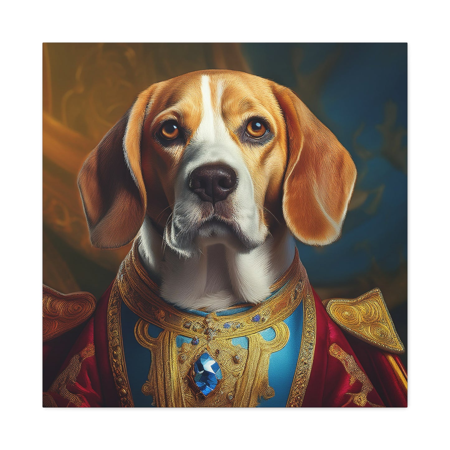 Beagle Renaissance Pet Dog Portrait - Canvas, wall art, wall print, dog portrait, dog art