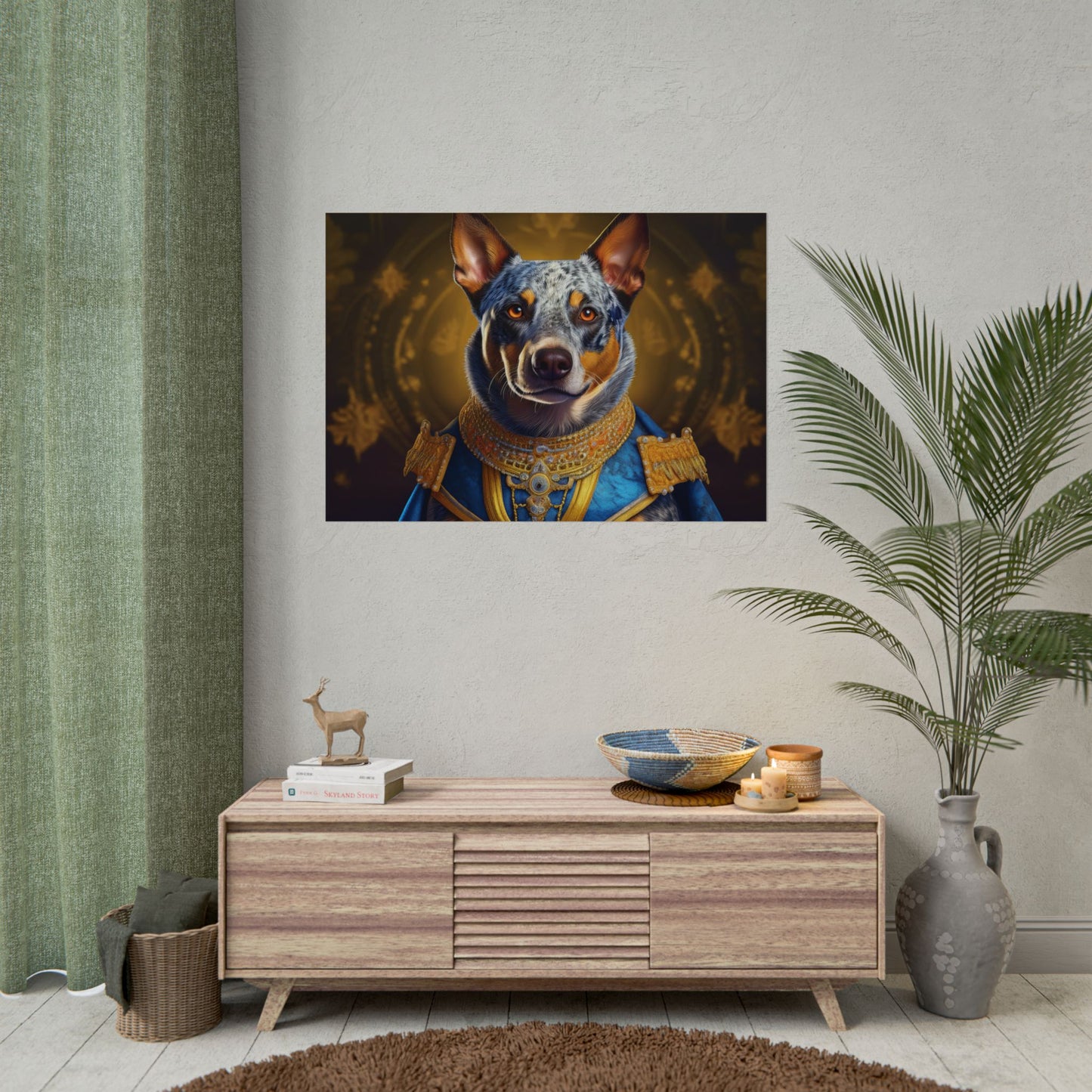 Australian Cattle Dog Renaissance Dog Portrait Wall Art | Art Print | Wall Decor Gift, Animal Lover Home Decor, Dog Wall Art