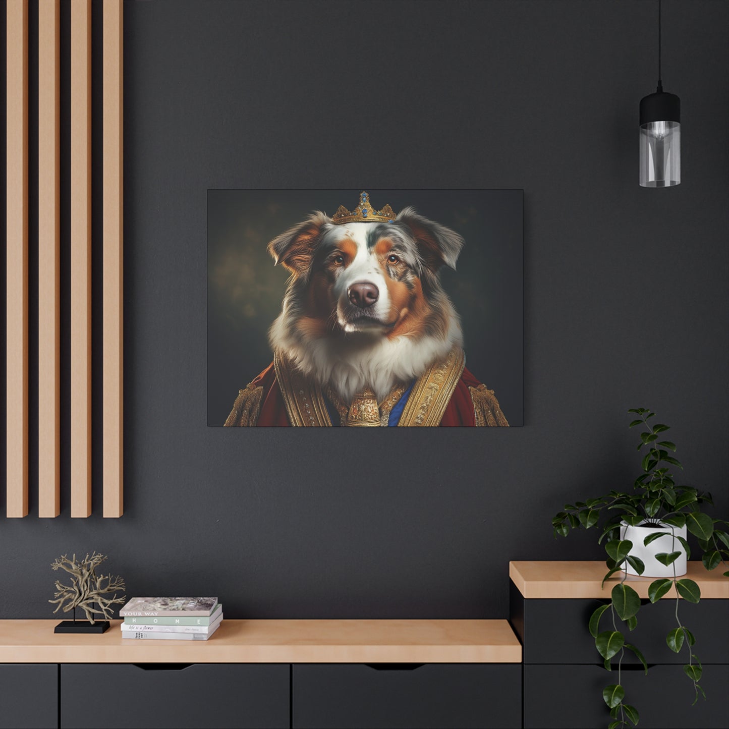 Australian Shepherd Pet Portrait Renaissance - Canvas, wall art, wall print, dog art, dog print