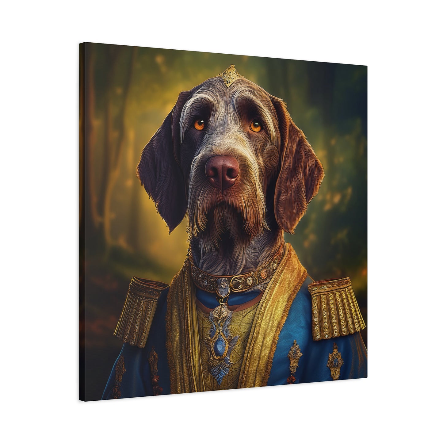 German Wirehaired Pointer Dog Pet Portrait Renaissance - Canvas, wall art, wall print, dog portrait, dog art