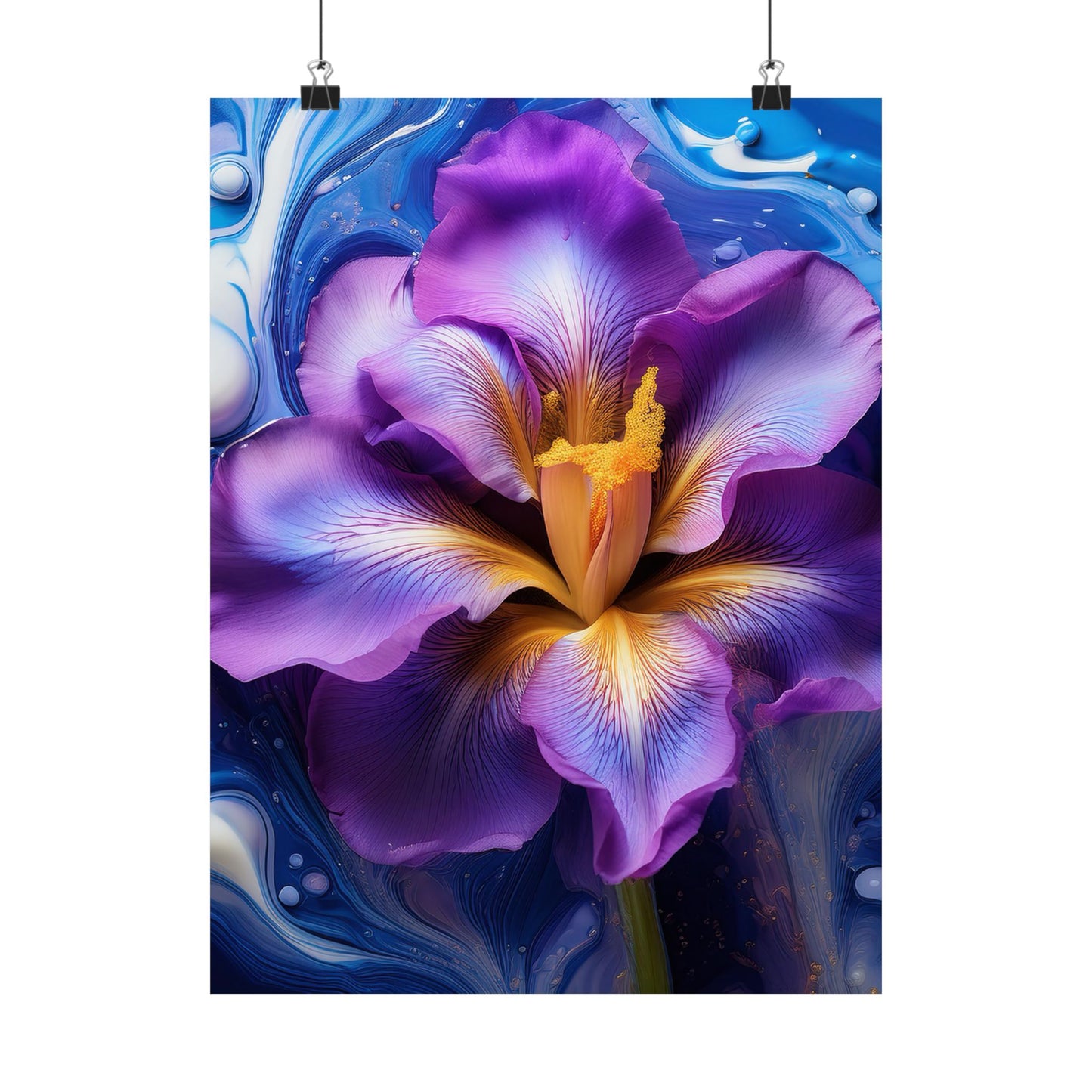 Abstract Floral Iris Wall Art Print | Style 4 | Wall Print | Botanical Wall Art