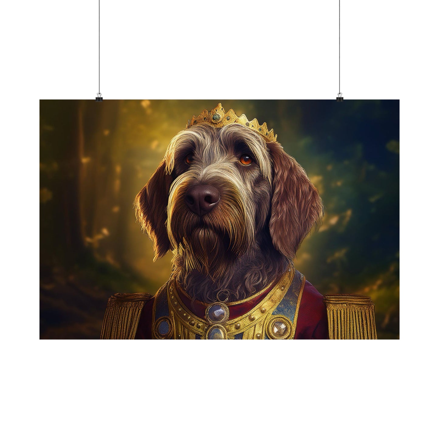 Wirehaired Pointing Griffon Renaissance Pet Portrait Print, Dog Lover Wall Art, Animal Artwork, Canine Decor, Dog Memorial Gift