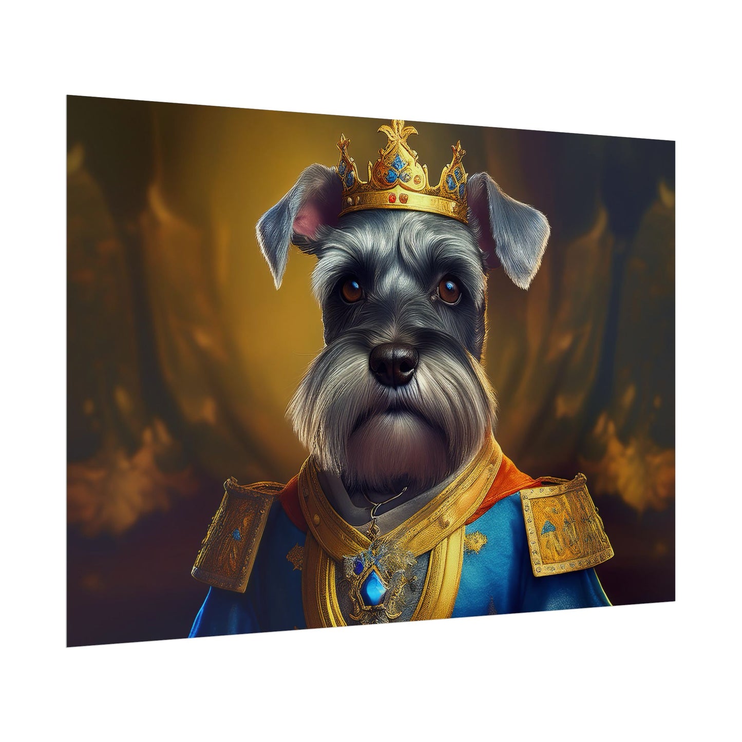 Miniature Schnauzer Dog Renaissance Pet Portrait Art Print | Wall Art | Wall Print