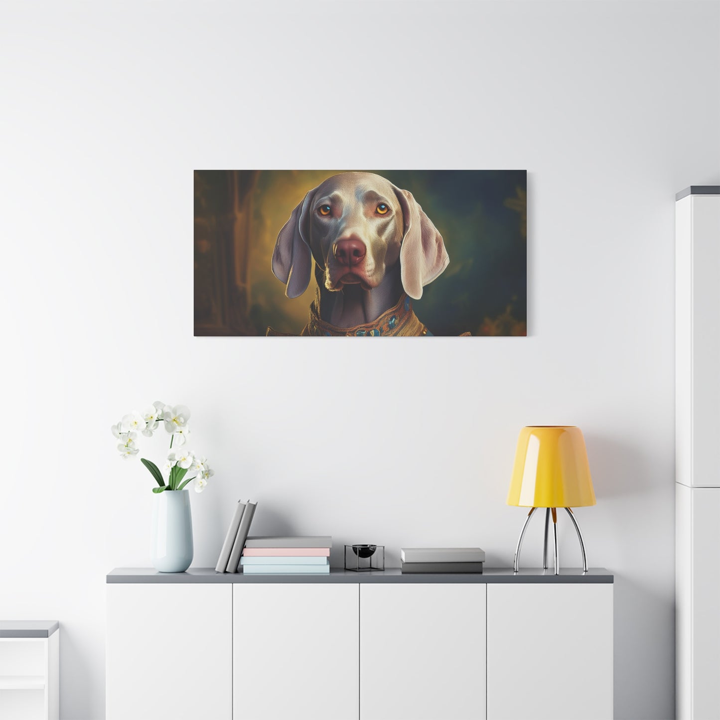 Weimaraner Renaissance Pet Portrait on Canvas - wall art, wall print, dog portrait, dog art