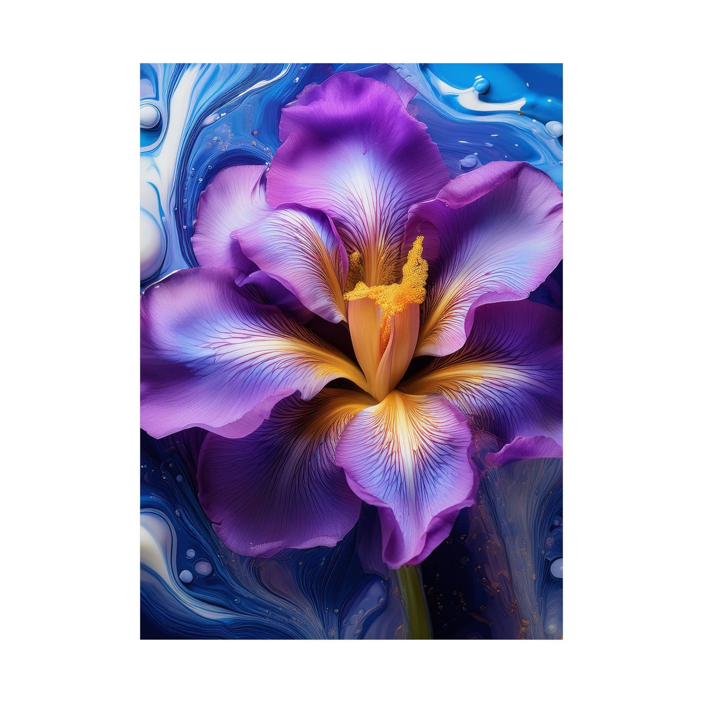 Abstract Floral Iris Wall Art Print | Style 4 | Wall Print | Botanical Wall Art