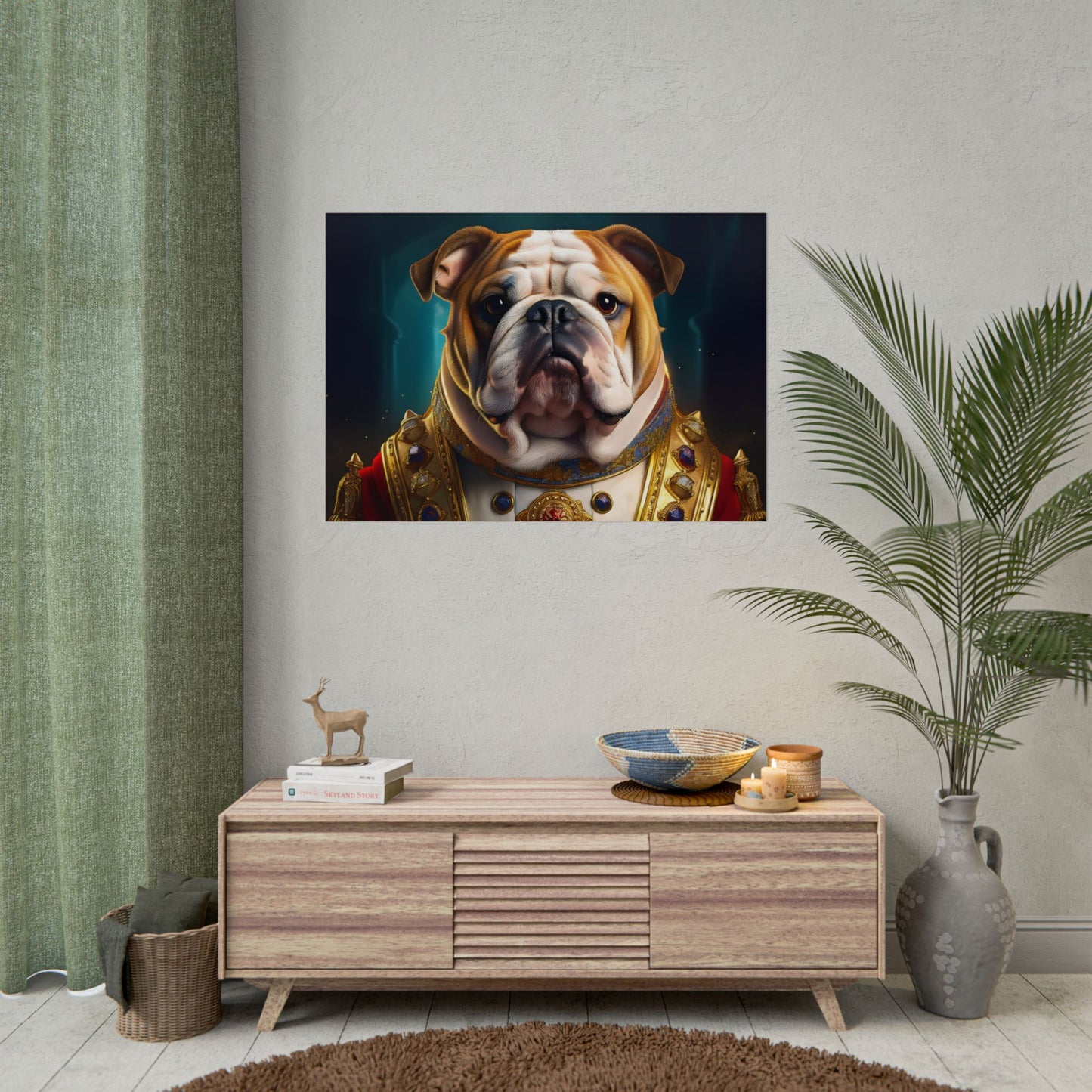 English Bulldog Renaissance Dog Pet Portrait Print | Wall Art | Wall Print