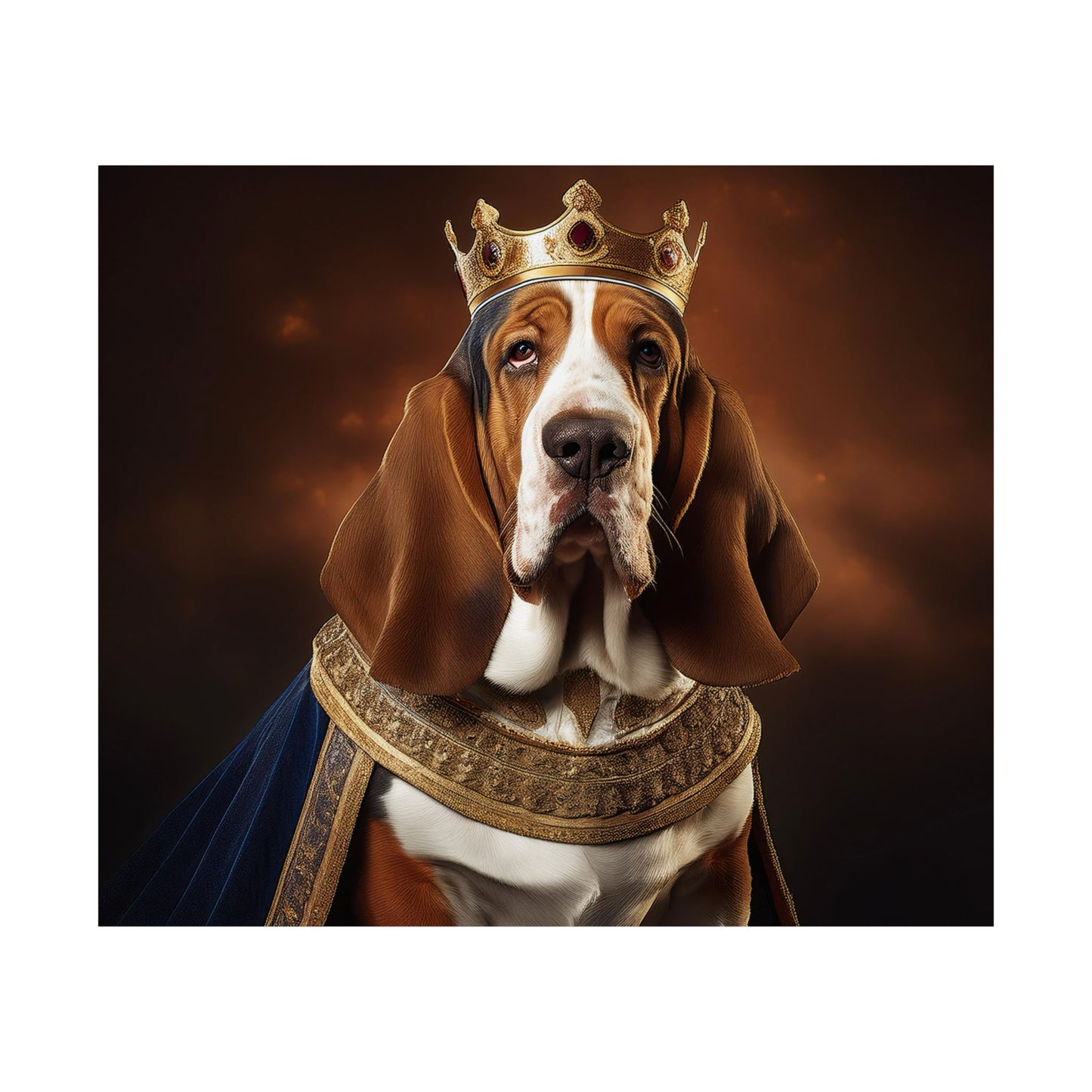 Bassett Hound Renaissance Dog Portrait Art Print, Wall Decor Gift, Animal Lover Home Decor, Dog Wall Art