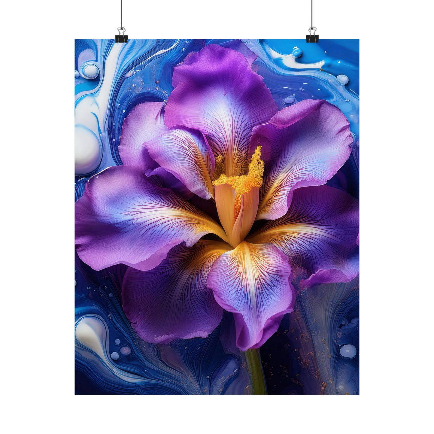 Abstract Floral Iris Wall Art Print | Style 4 | Wall Print | Botanical Wall Art