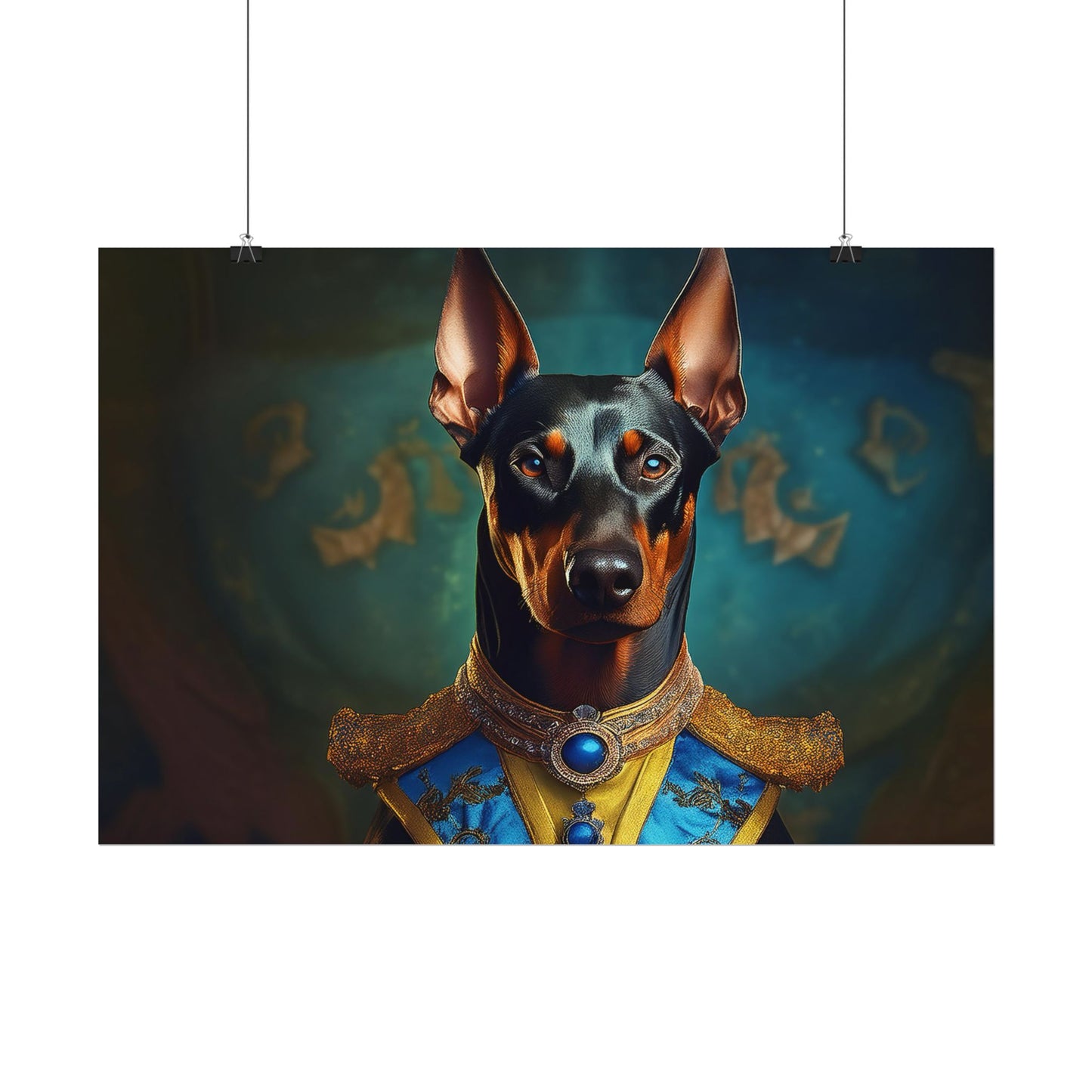 Doberman Pinscher Renaissance Dog Pet Portrait Print | Wall Art | Wall Print | Dog Art