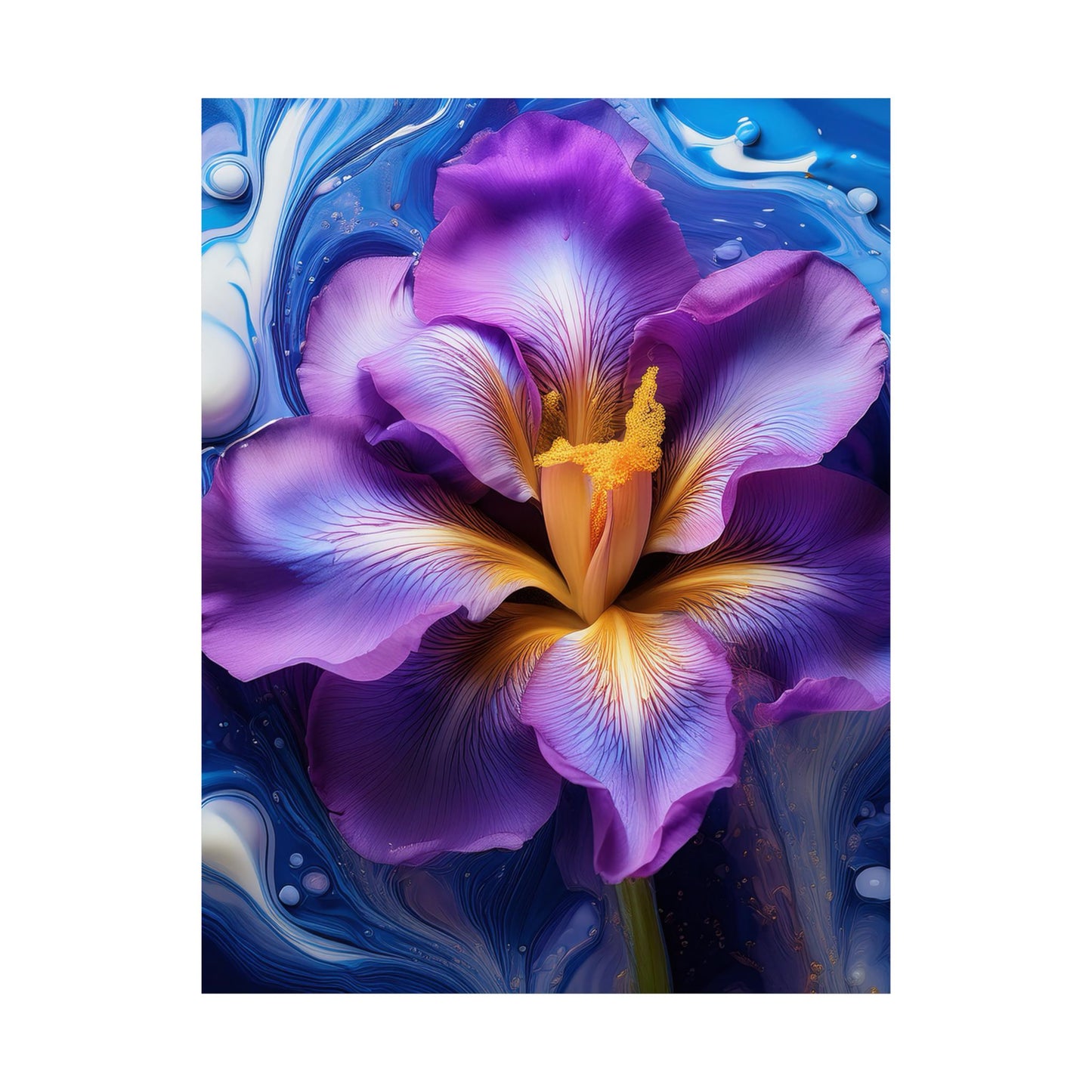 Abstract Floral Iris Wall Art Print | Style 4 | Wall Print | Botanical Wall Art
