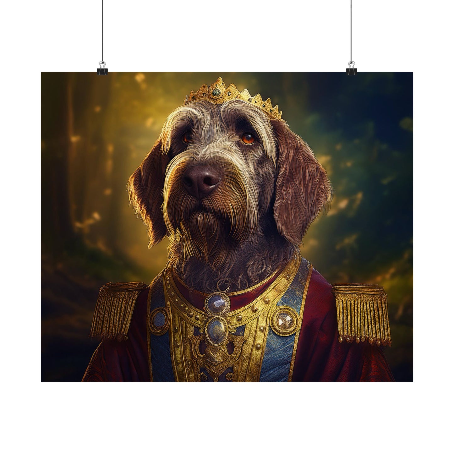 Wirehaired Pointing Griffon Renaissance Pet Portrait Print, Dog Lover Wall Art, Animal Artwork, Canine Decor, Dog Memorial Gift