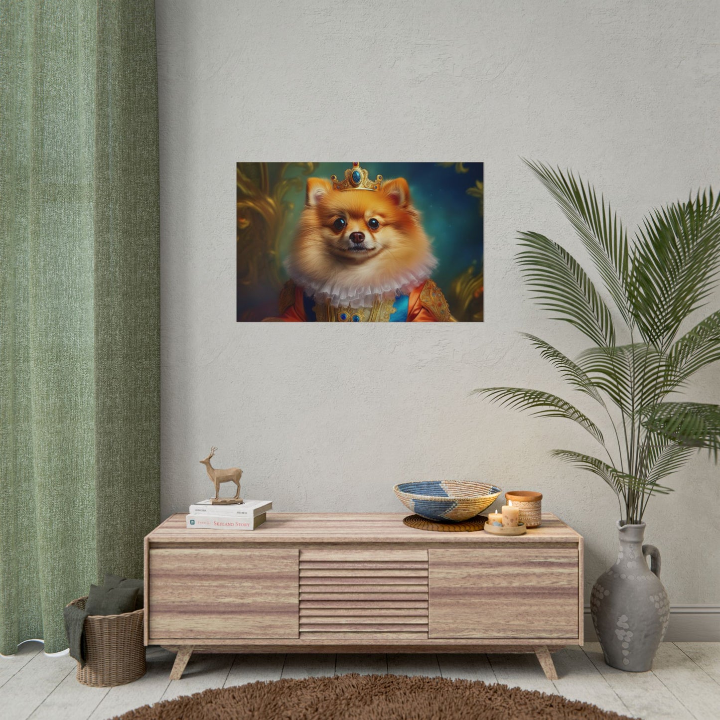 Pomeranian Renaissance Dog Portrait Art Print, Wall Decor Gift, Animal Lover Home Decor, Dog Wall Art