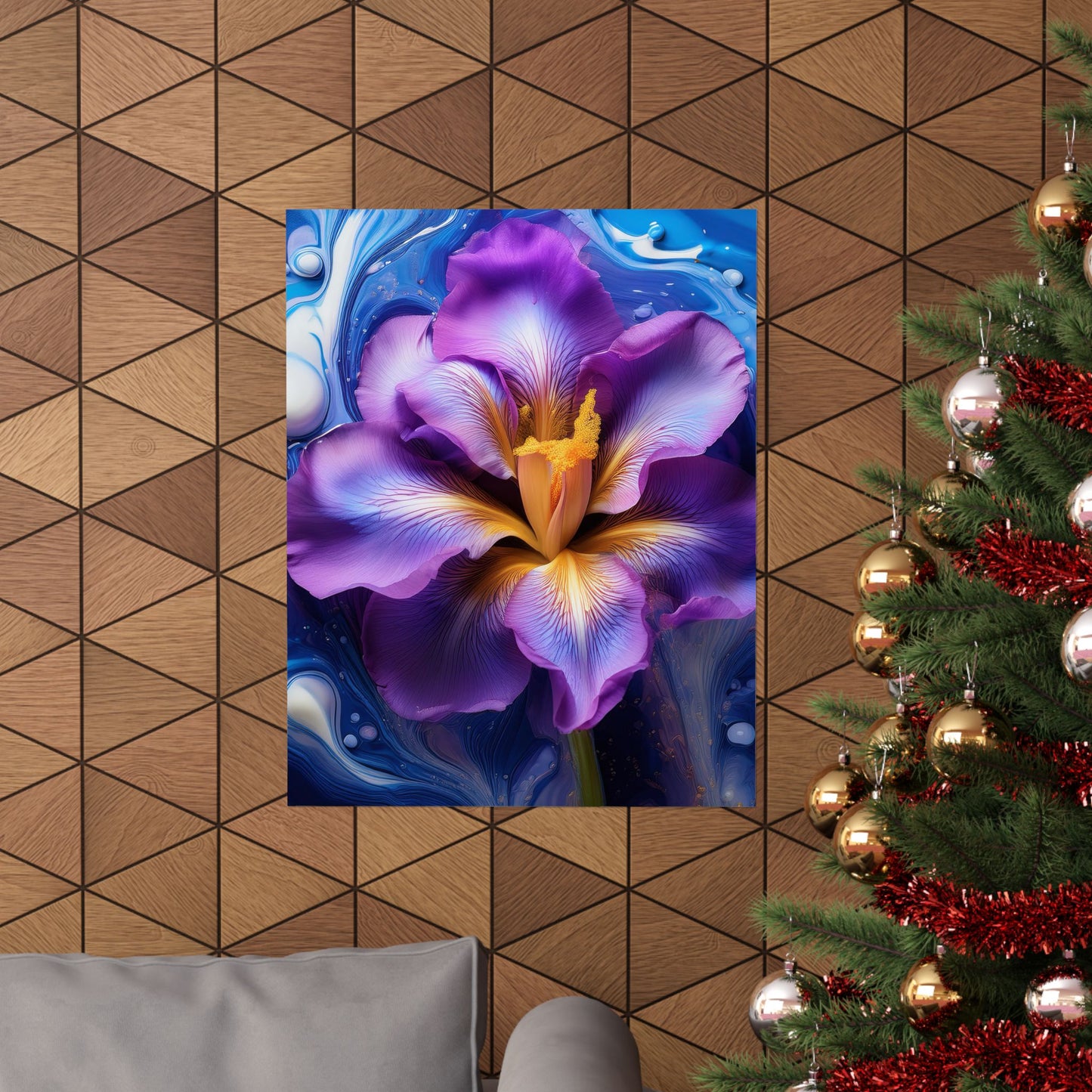 Abstract Floral Iris Wall Art Print | Style 4 | Wall Print | Botanical Wall Art