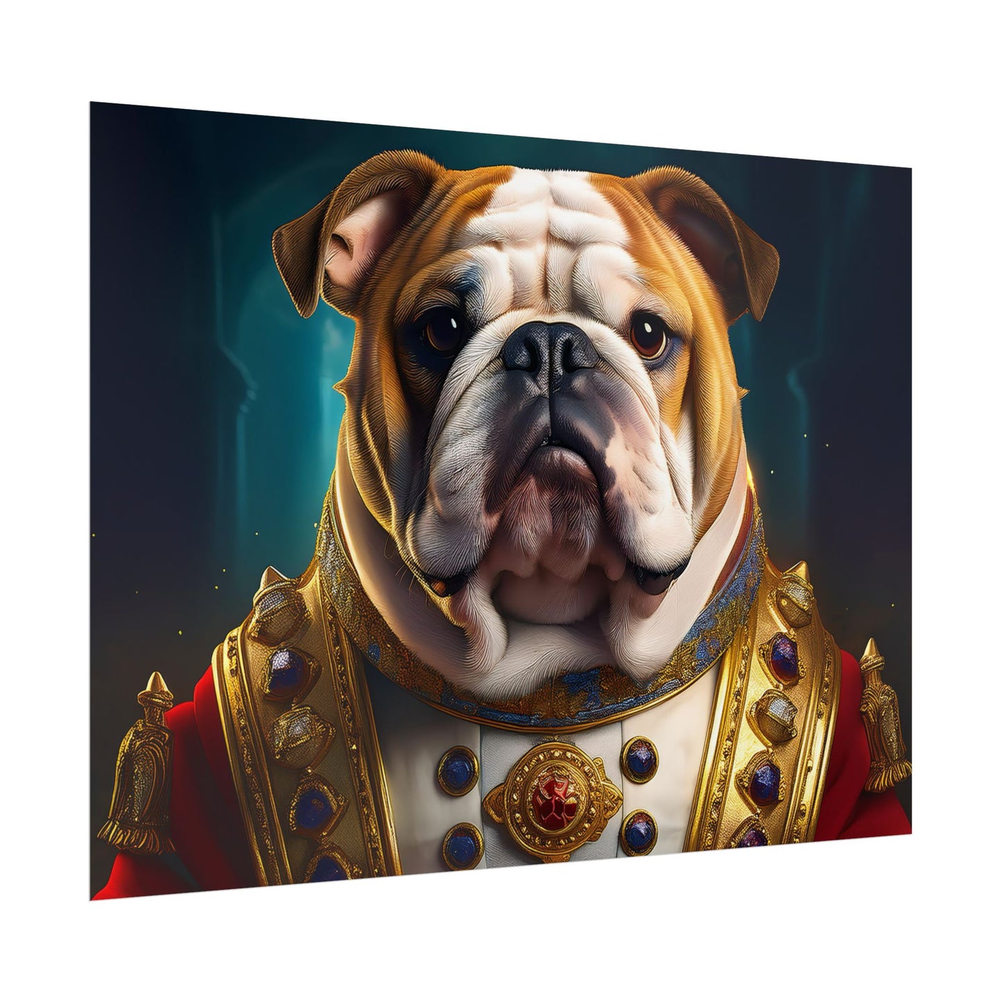 English Bulldog Renaissance Dog Pet Portrait Print | Wall Art | Wall Print