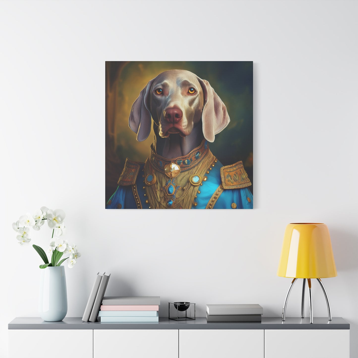 Weimaraner Renaissance Pet Portrait on Canvas - wall art, wall print, dog portrait, dog art