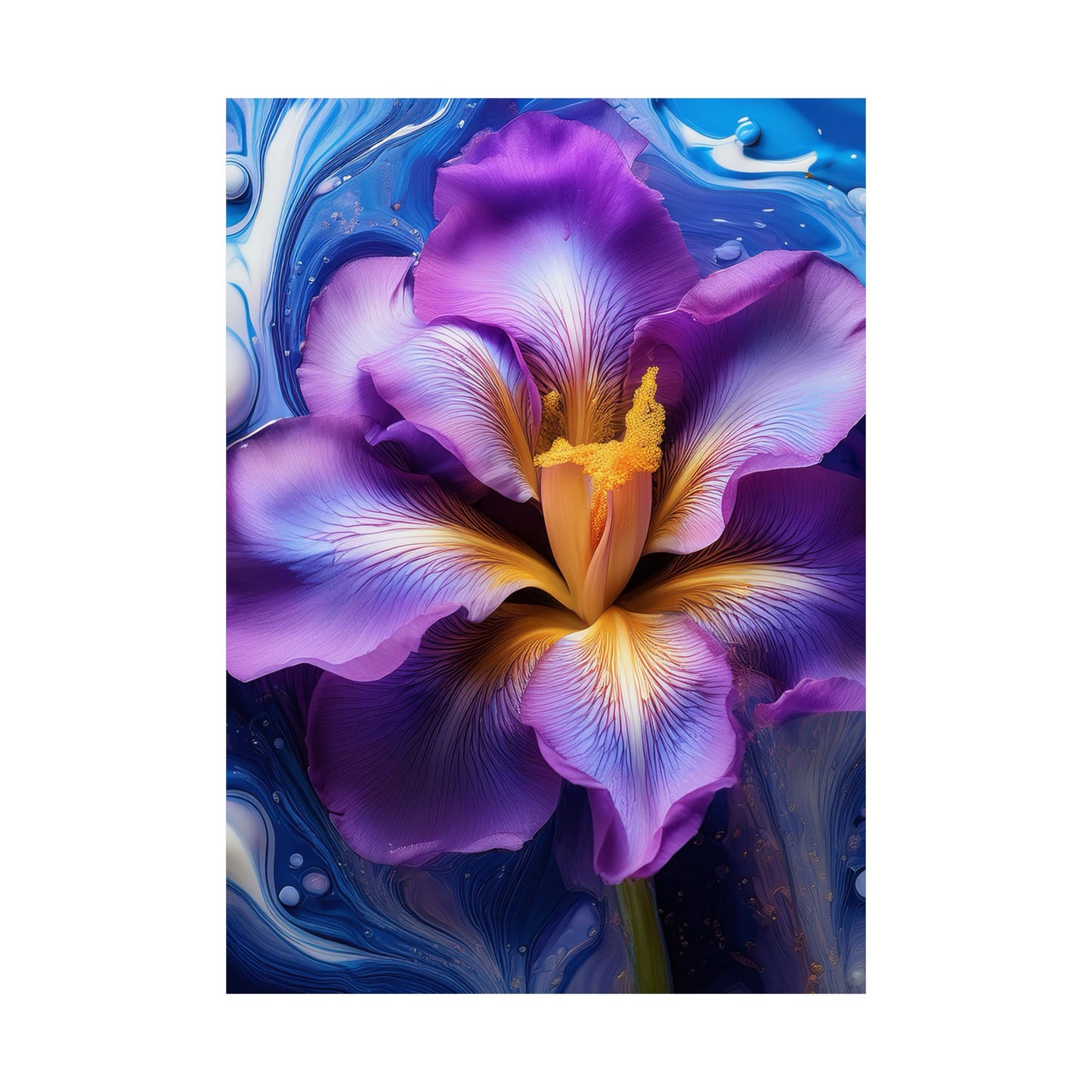 Abstract Floral Iris Wall Art Print | Style 4 | Wall Print | Botanical Wall Art