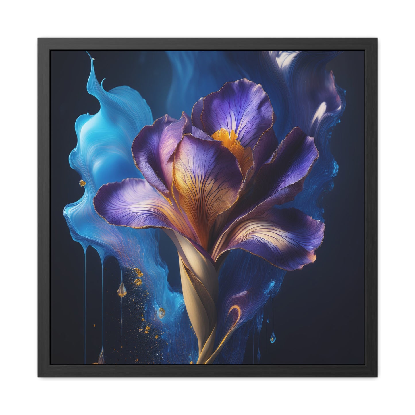 Abstract Floral Iris Square Framed Print | Style 1 | Wall Print | Wall Art