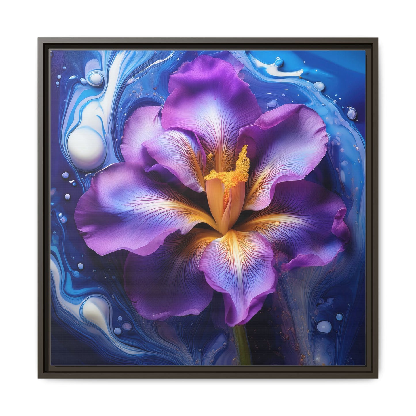 Abstract Iris - Style 2 - Floral Framed Canvas, Wall Print, wall art, botanical art