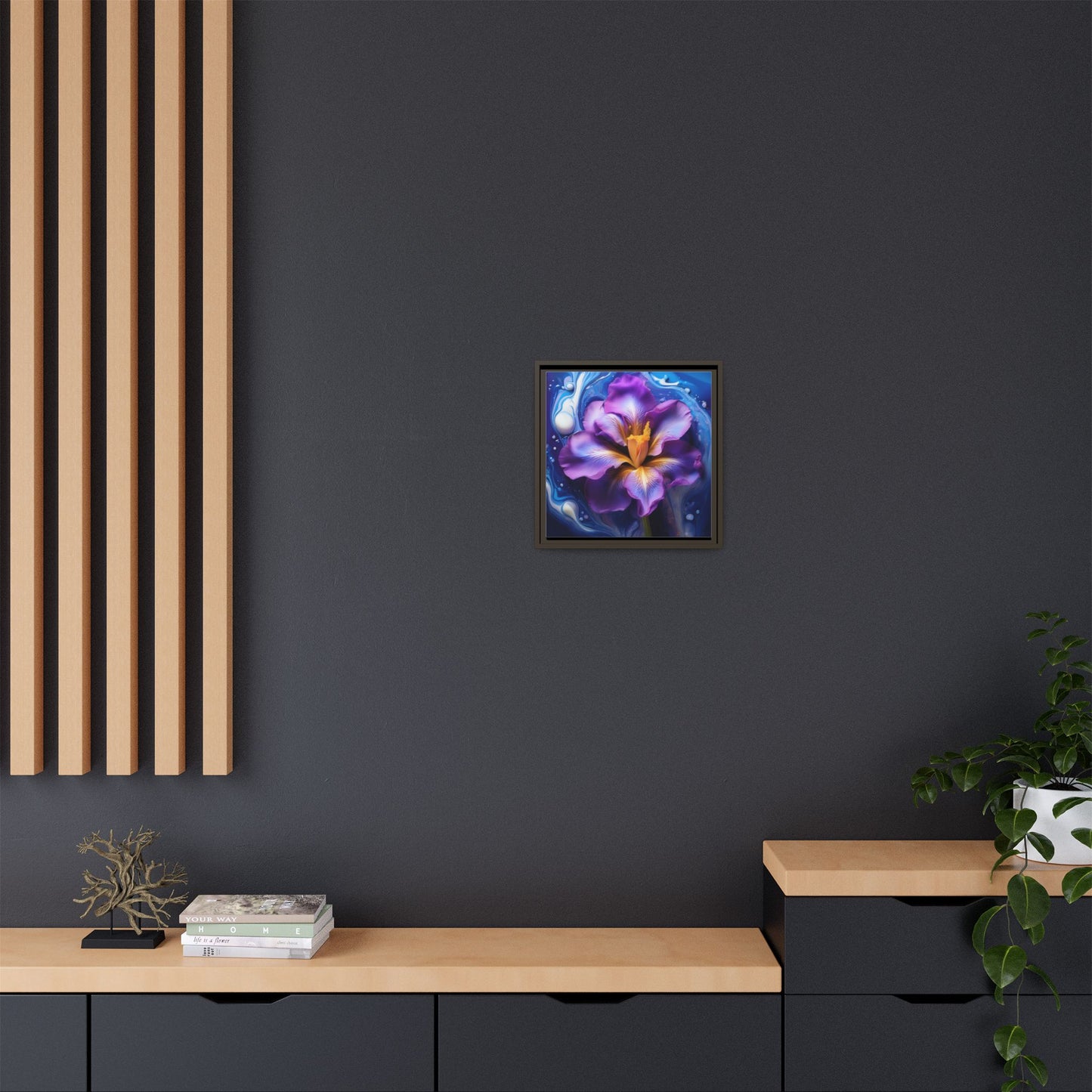 Abstract Iris - Style 2 - Floral Framed Canvas, Wall Print, wall art, botanical art