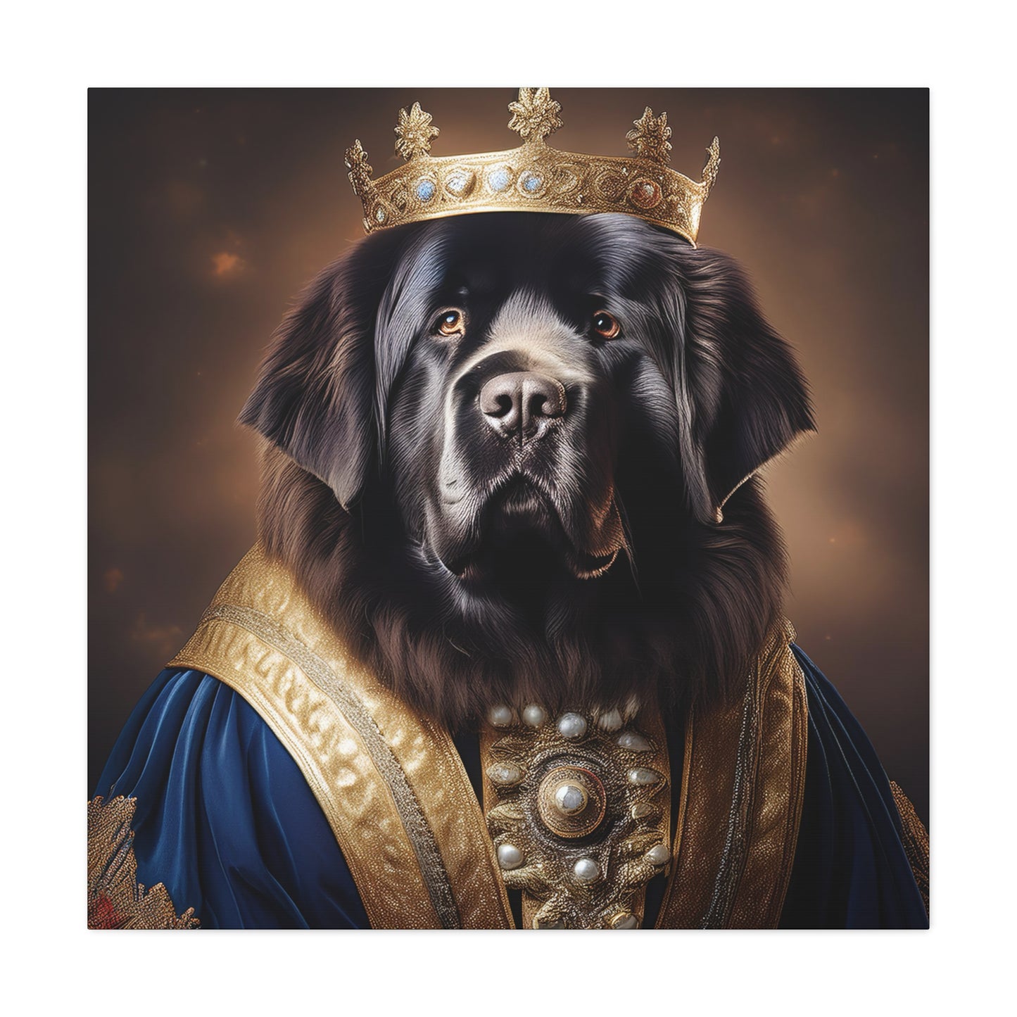 Newfoundland Renaissance Pet Portrait on Canvas | wall art | wall print