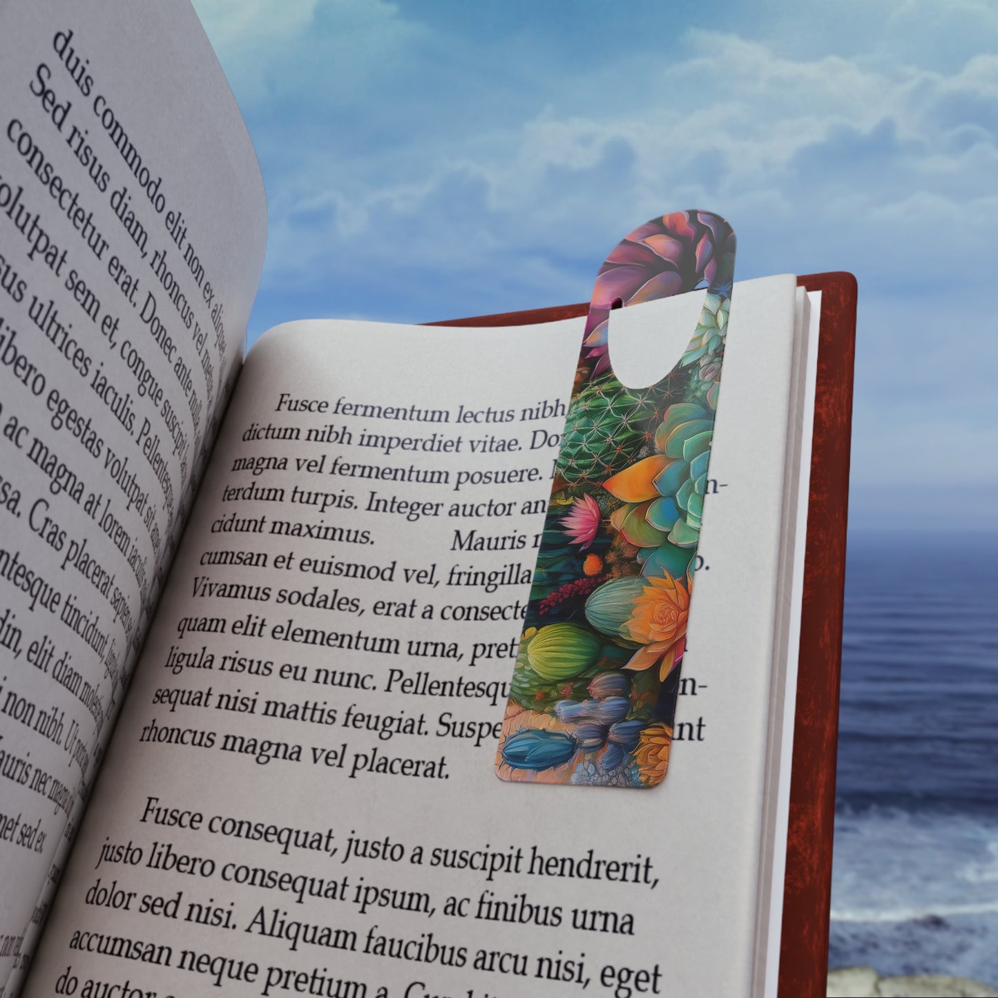 Colorful Succulent Art Bookmark, Floral Bookmark, Reading Gift, Book Lover Accessory, Unique Bookmark for Gardeners