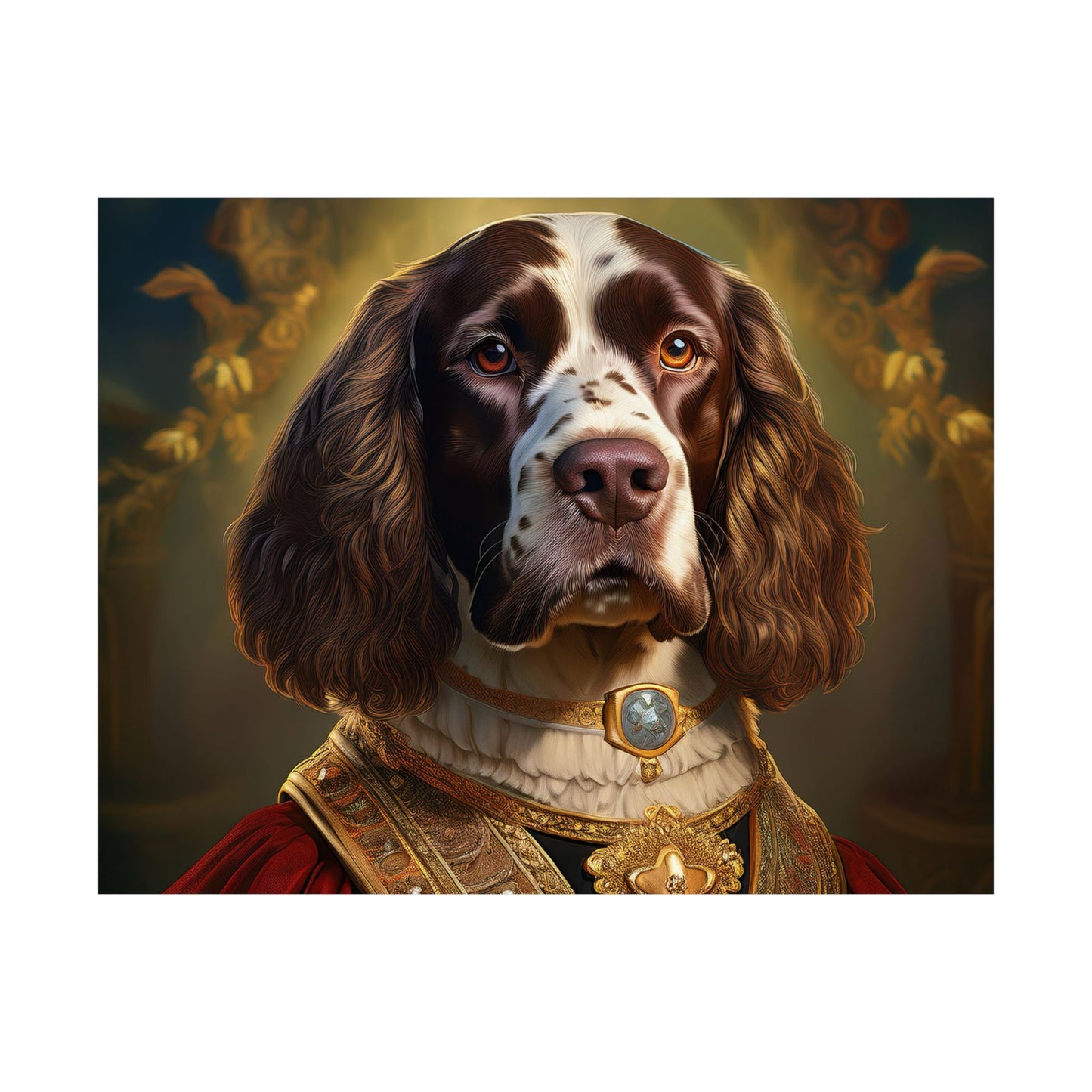 English Springer Spaniel Renaissance Dog Portrait Print, Wall Decor Gift, Dog Wall, wall prints, art prints