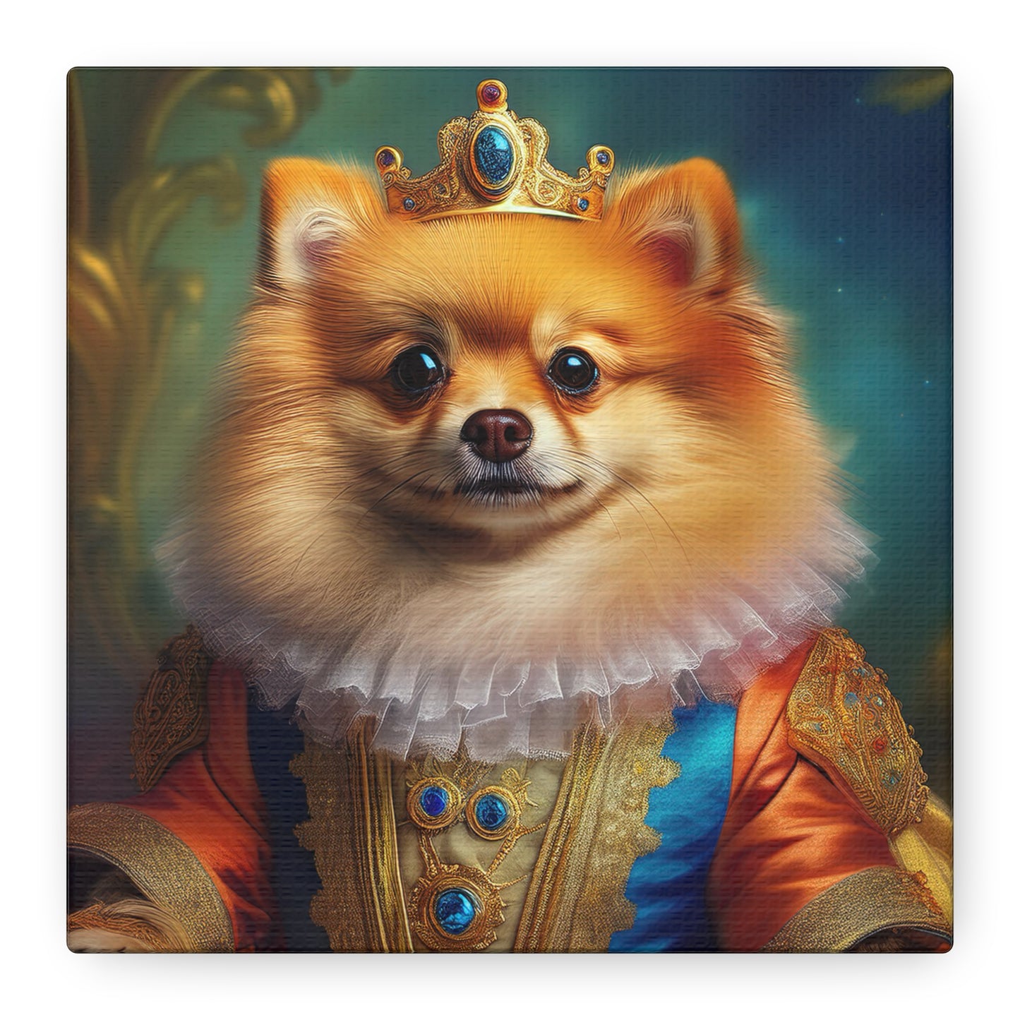 Pomeranian Renaissance Pet Portrait - Canvas - dog art, dog portait, wall art, wall print
