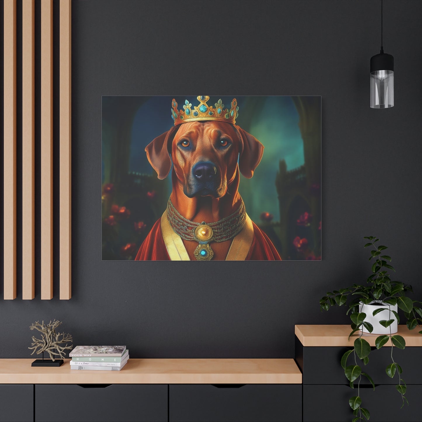 Rhodesian Ridgeback Renaissance Pet Portrait on Canvas, wall art, wall print, dog portrait, dog art