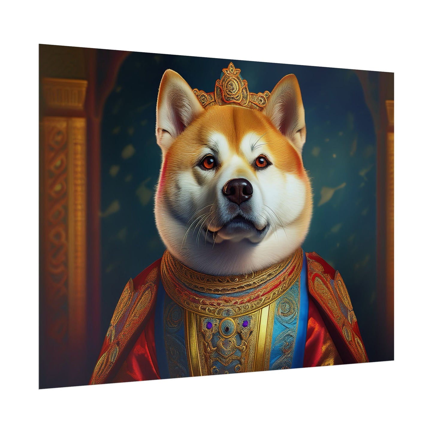 Shiba Dog Renaissance Portrait Print, Art Print, Wall Decor Gift, Animal Lover Home Decor, wall prints, wall art