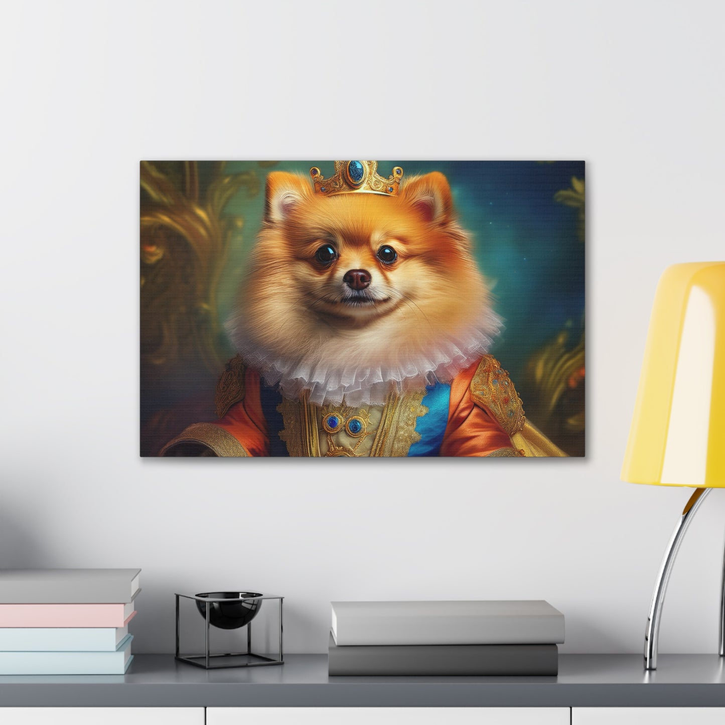 Pomeranian Renaissance Pet Portrait Canvas Print