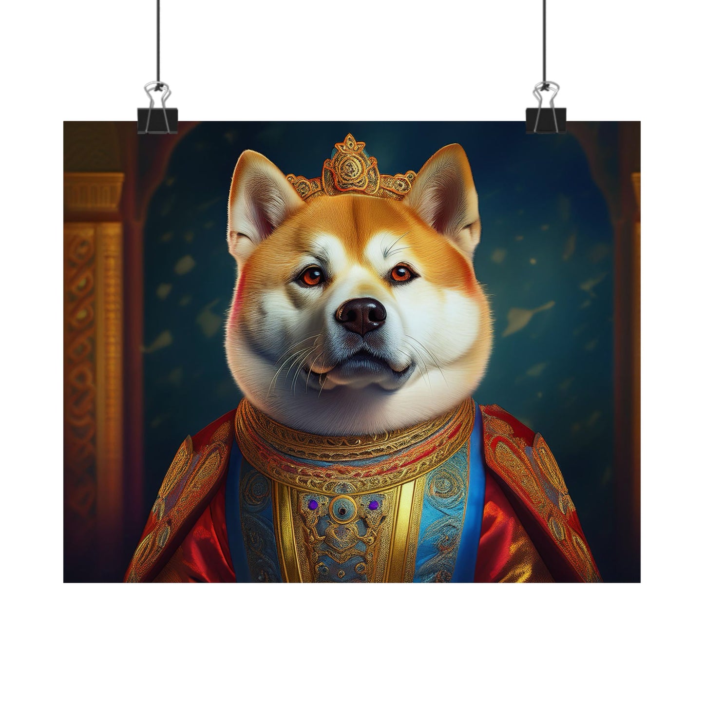 Akita Renaissance Dog Pet Portrait Art Print, Dog Lover Wall Art, Animal Artwork, Canine Decor, Dog Memorial Gift