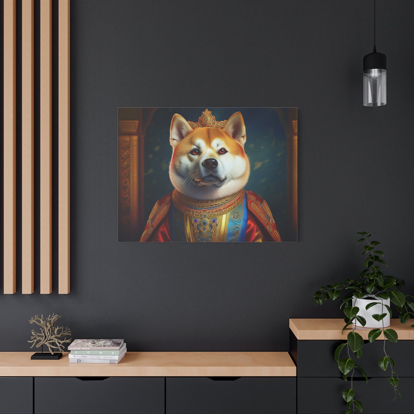 Shiba Renaissance Pet Portrait on Canvas, wall art, wall print, dog portrait, dog art