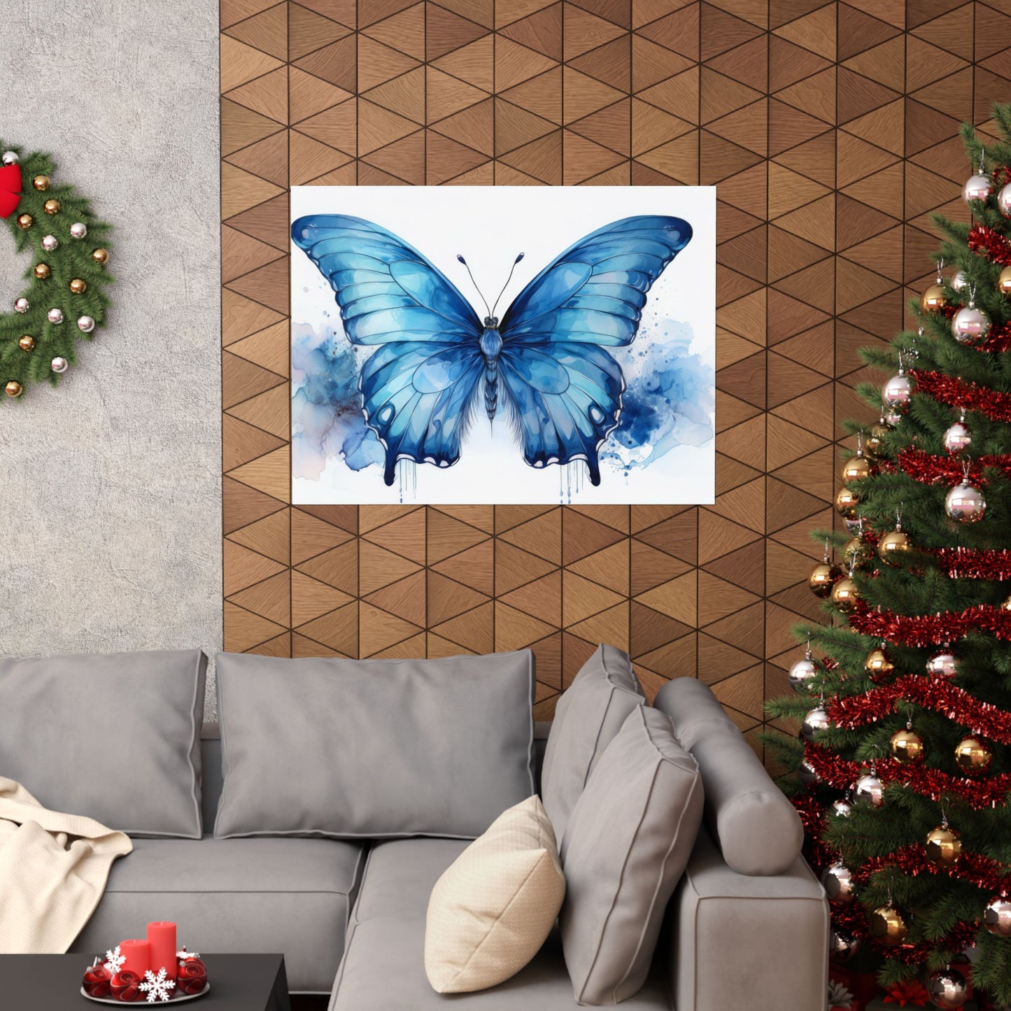 Blue Butterfly Alcohol Ink Wall Art | Unique Nursery Wall Print | Butterfly wall art | Wall Art | Wall Print