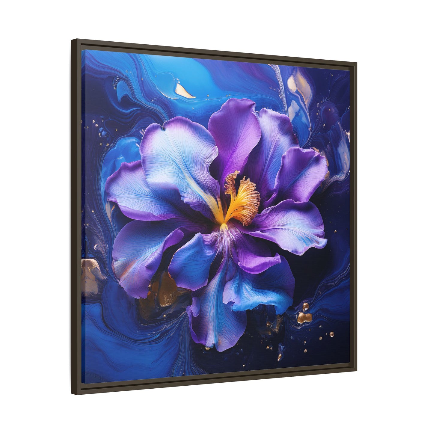 Abstract Iris Floral Square Framed Print - 02