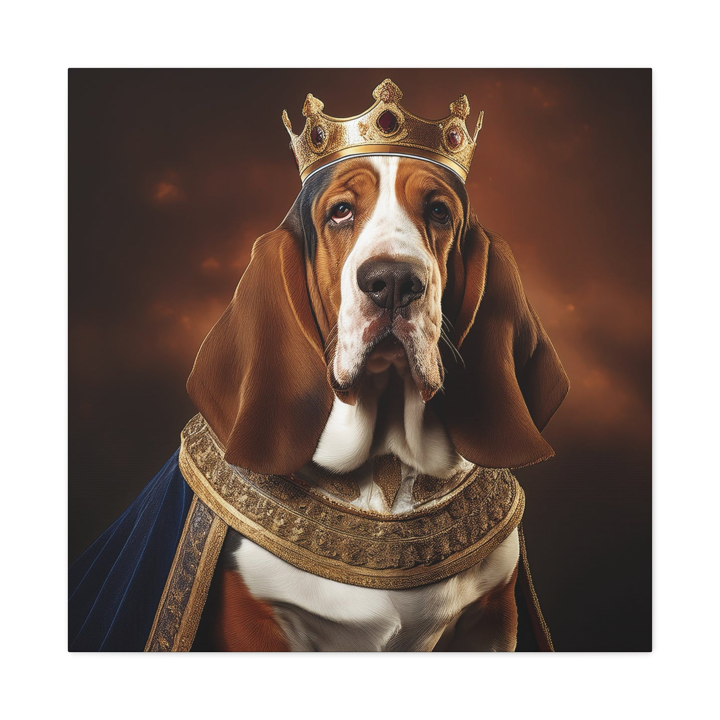 Bassett Hound Renaissance Pet Portrait on Canvas | Wall art | wall print | Dog Art
