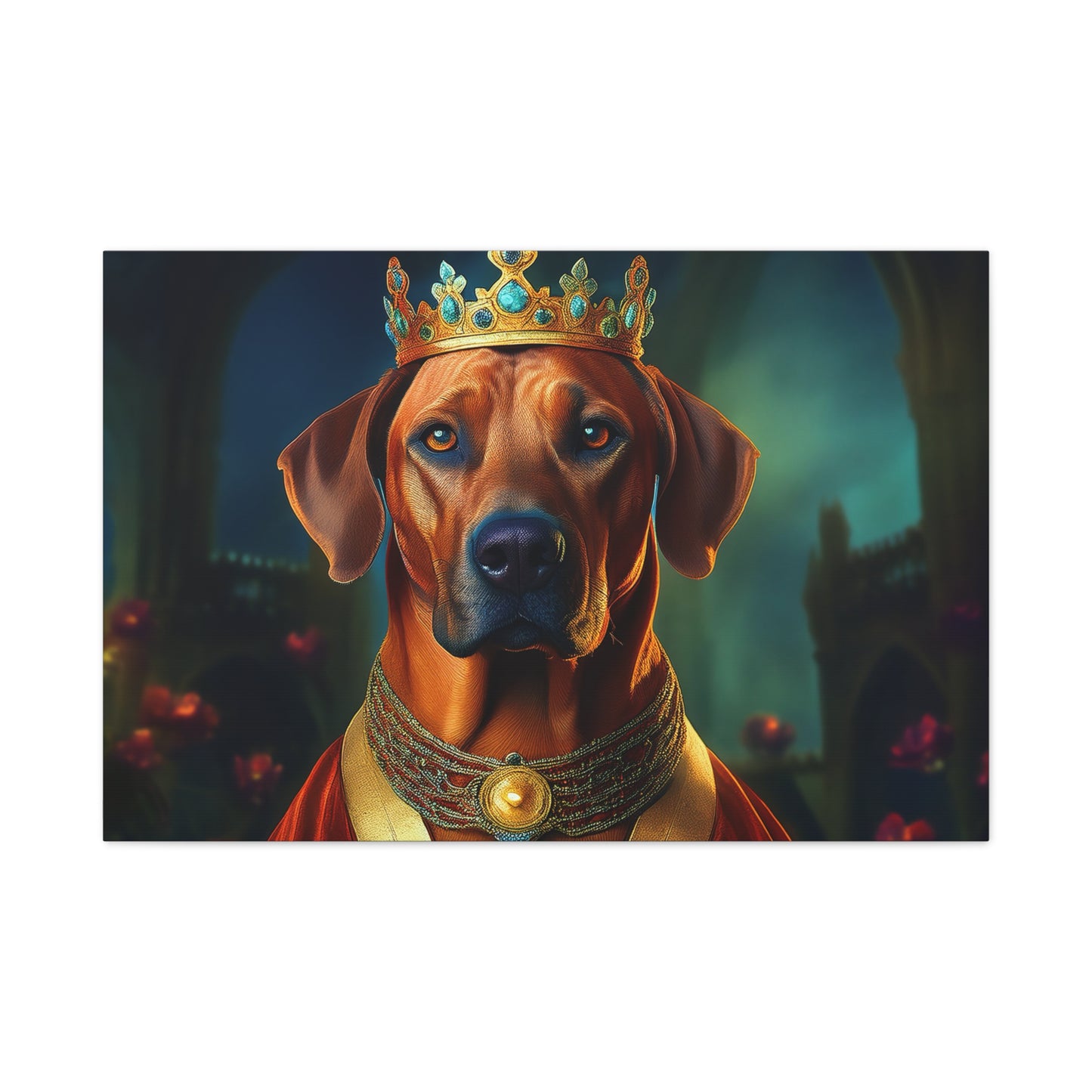 Rhodesian Ridgeback Renaissance Pet Portrait on Canvas, wall art, wall print, dog portrait, dog art