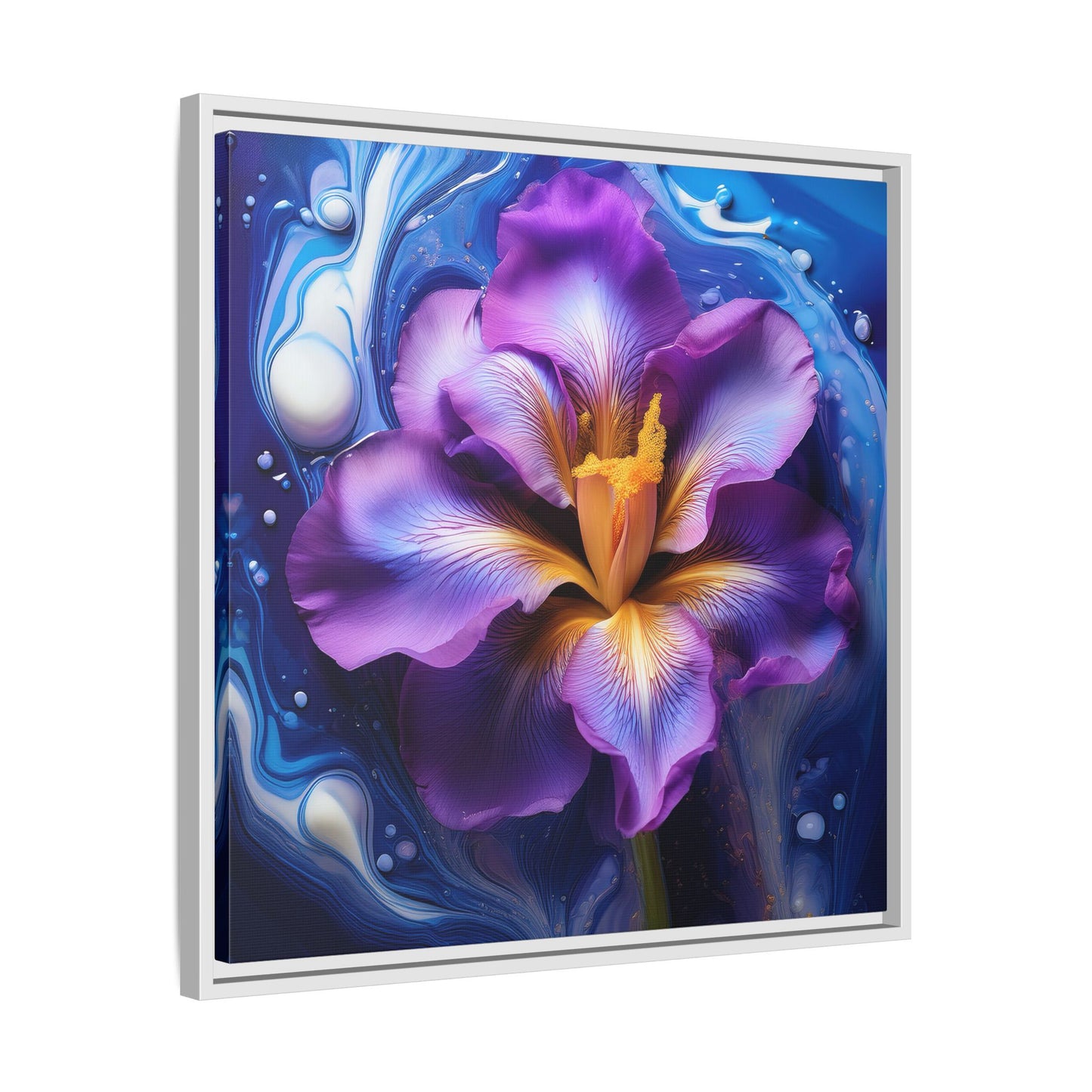 Abstract Iris - Style 2 - Floral Framed Canvas, Wall Print, wall art, botanical art