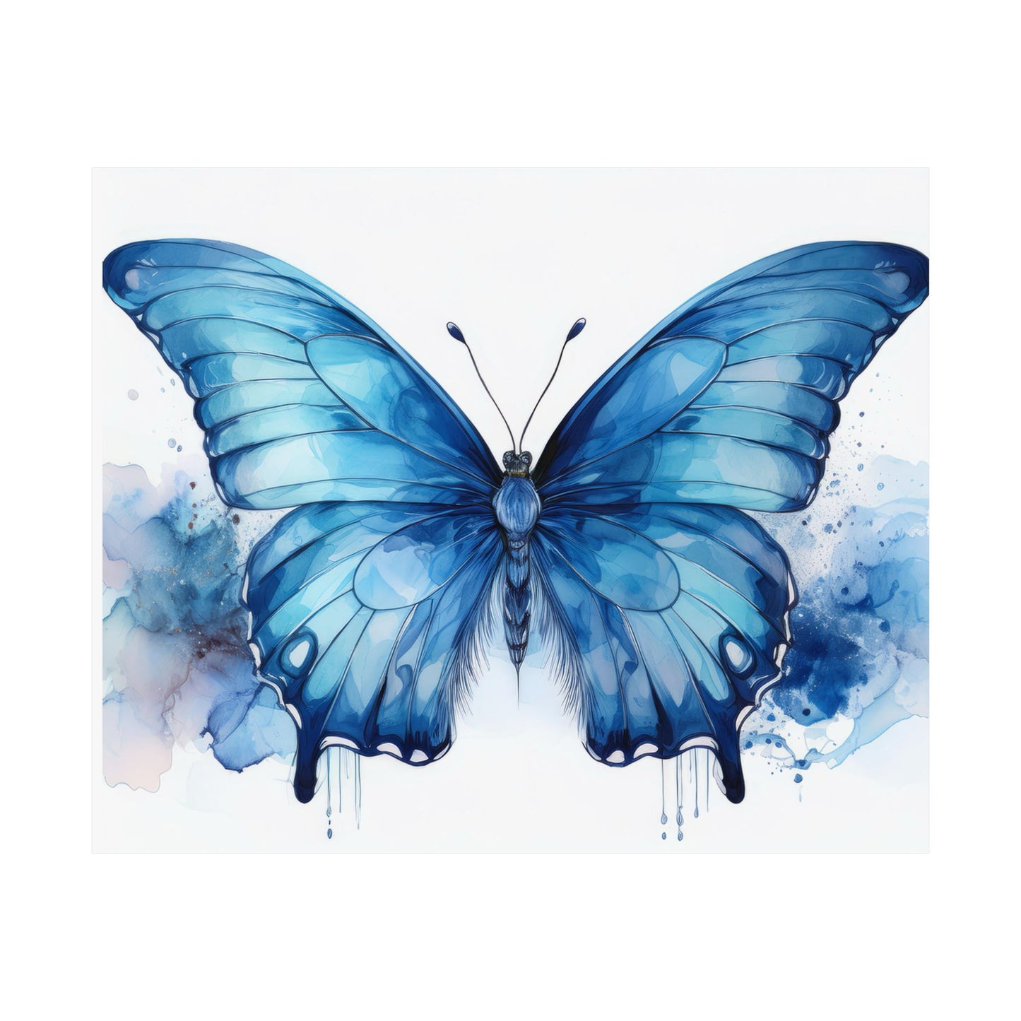Blue Butterfly Alcohol Ink Wall Art | Unique Nursery Wall Print | Butterfly wall art | Wall Art | Wall Print