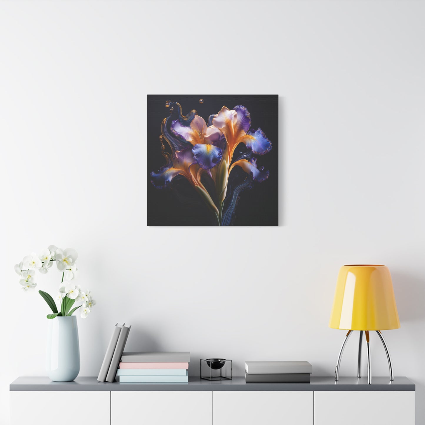 Abstract Iris Floral Square Framed Print, wall art, wall prints, art print