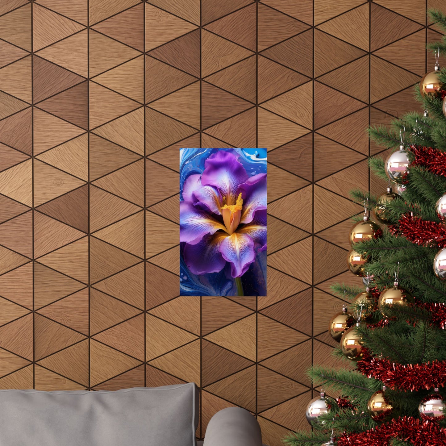 Abstract Floral Iris Wall Art Print | Style 4 | Wall Print | Botanical Wall Art